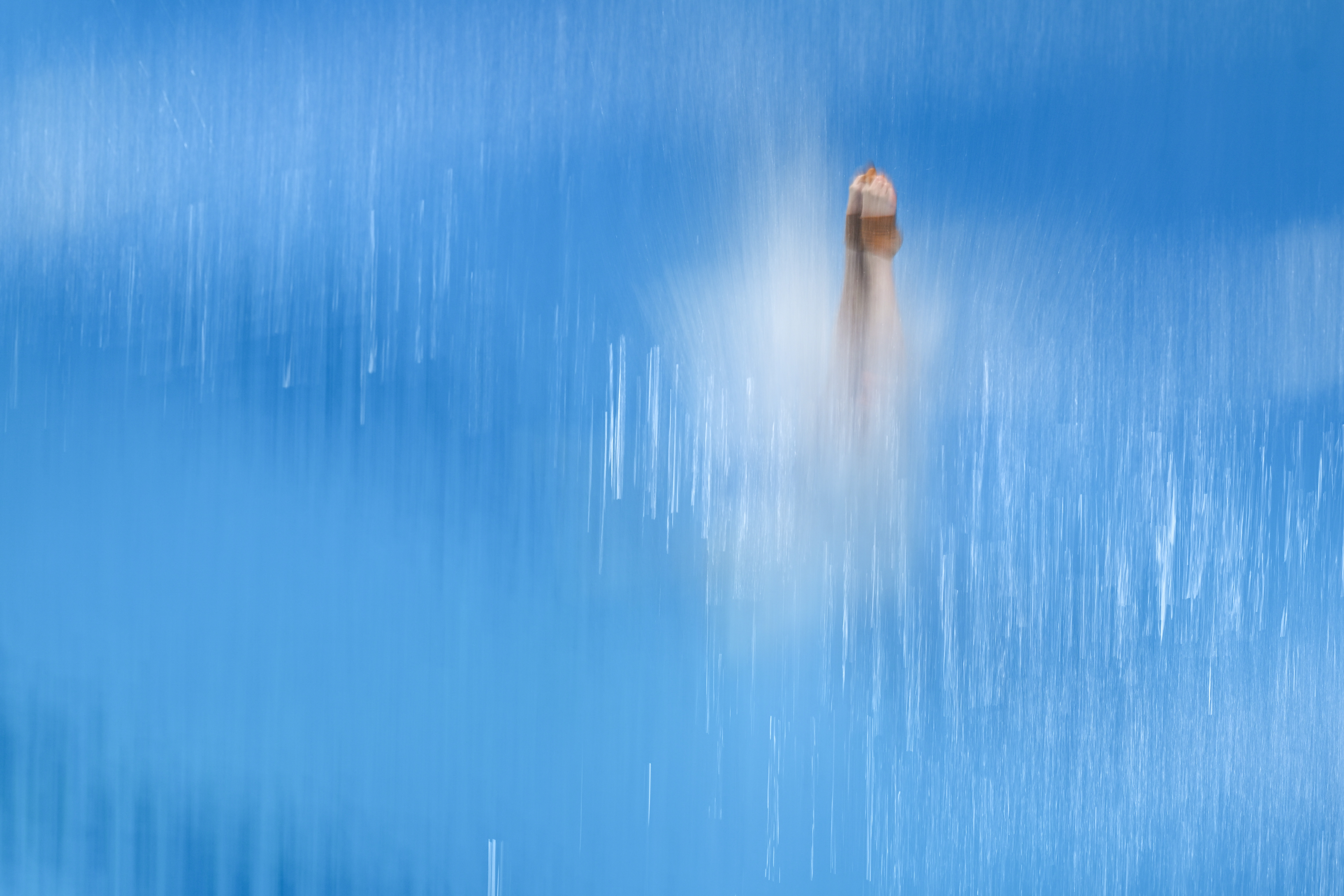 China's Quan Hongchan competes in the preliminary round of the women's 10m platform diving event during the 2024 World Aquatics Championships at Hamad Aquatics Centre in Doha on February 4