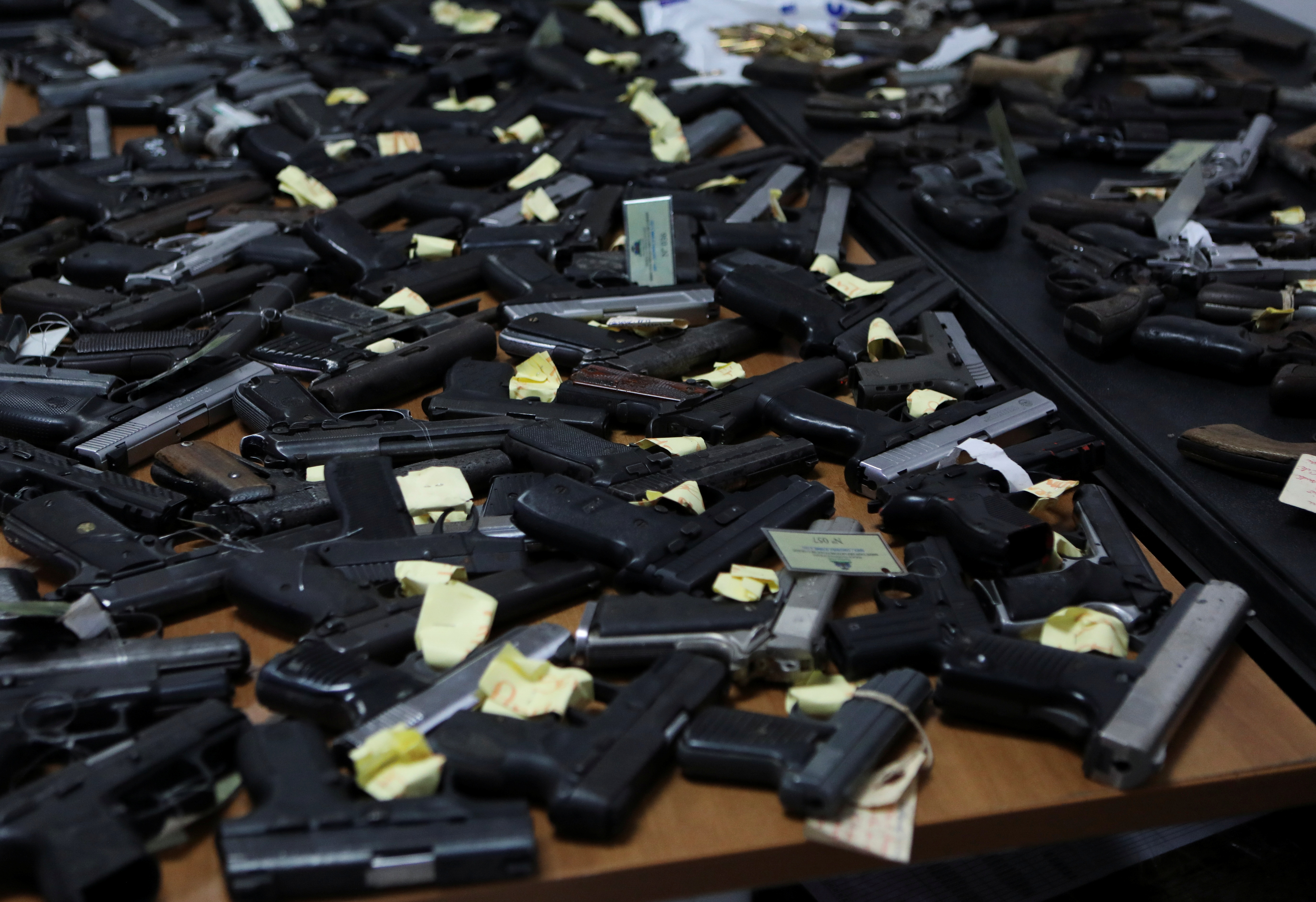 Weapons confiscated in Haiti are shown