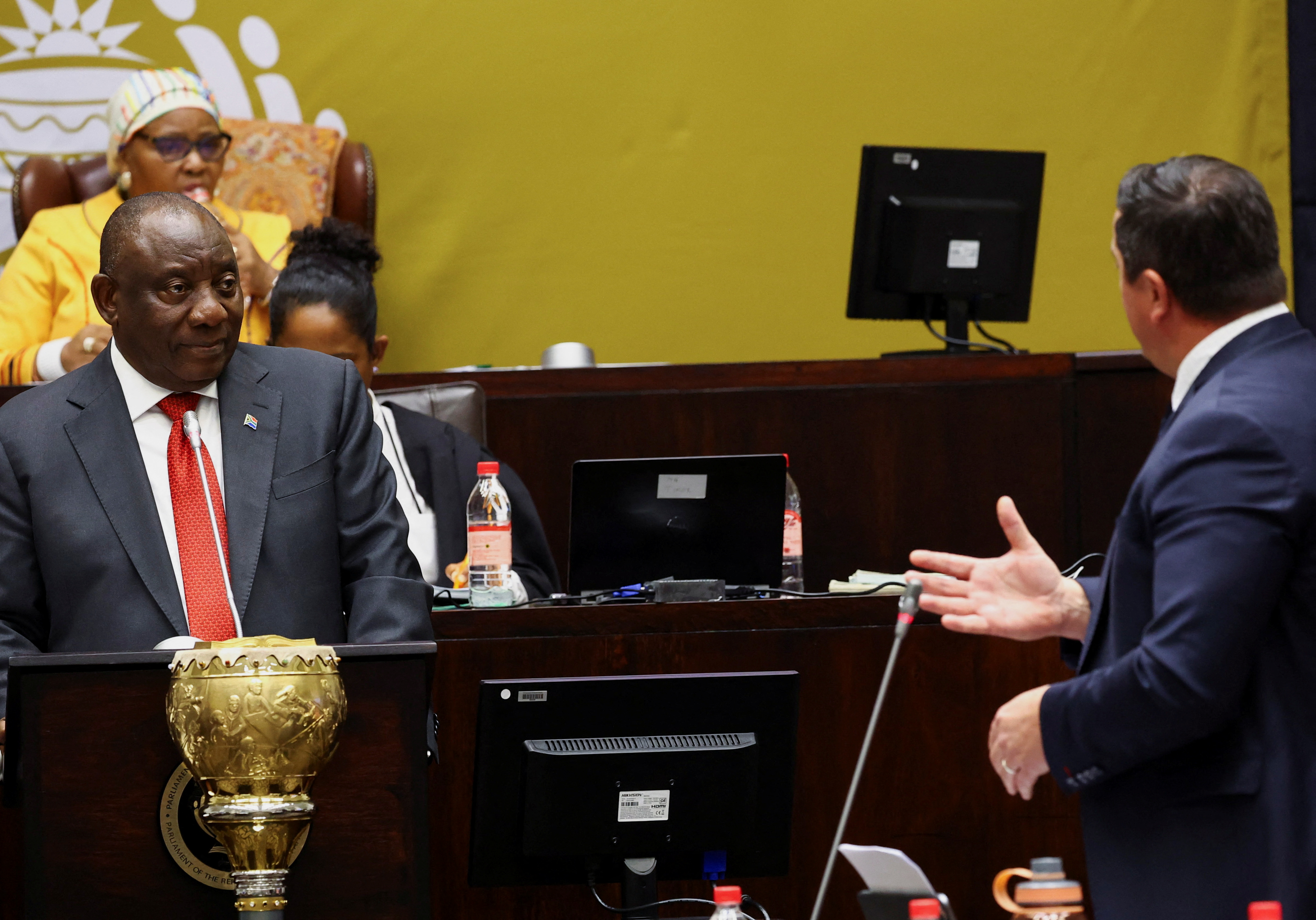 South Africa's Ramaphosa and Steenhuisen