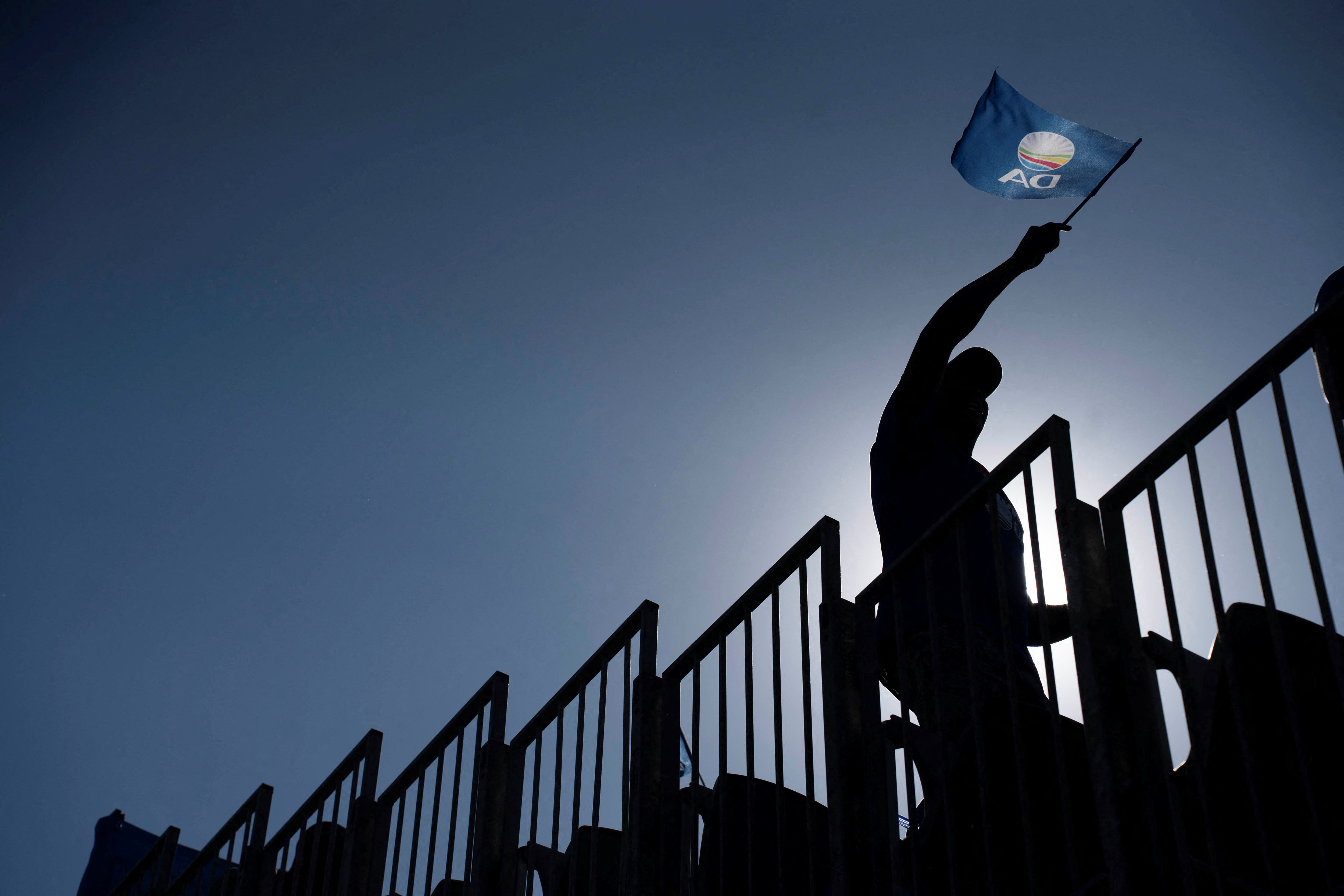 Man waves DA flag