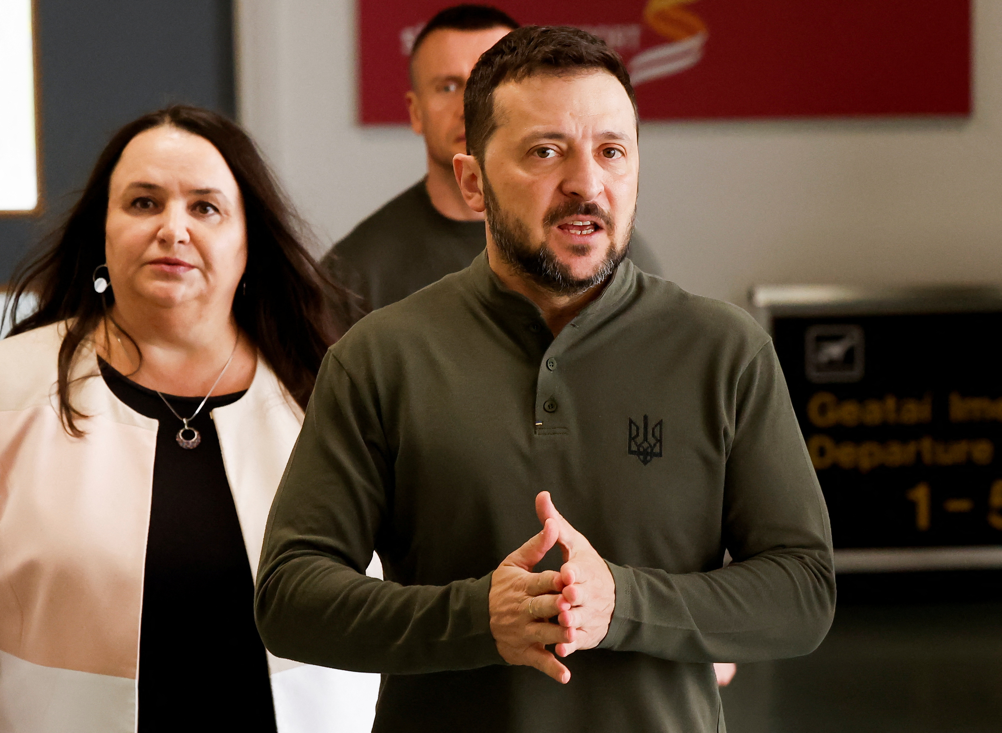 Ukrainian President Volodymyr Zelenskyy arrives at Shannon Airport in Ireland