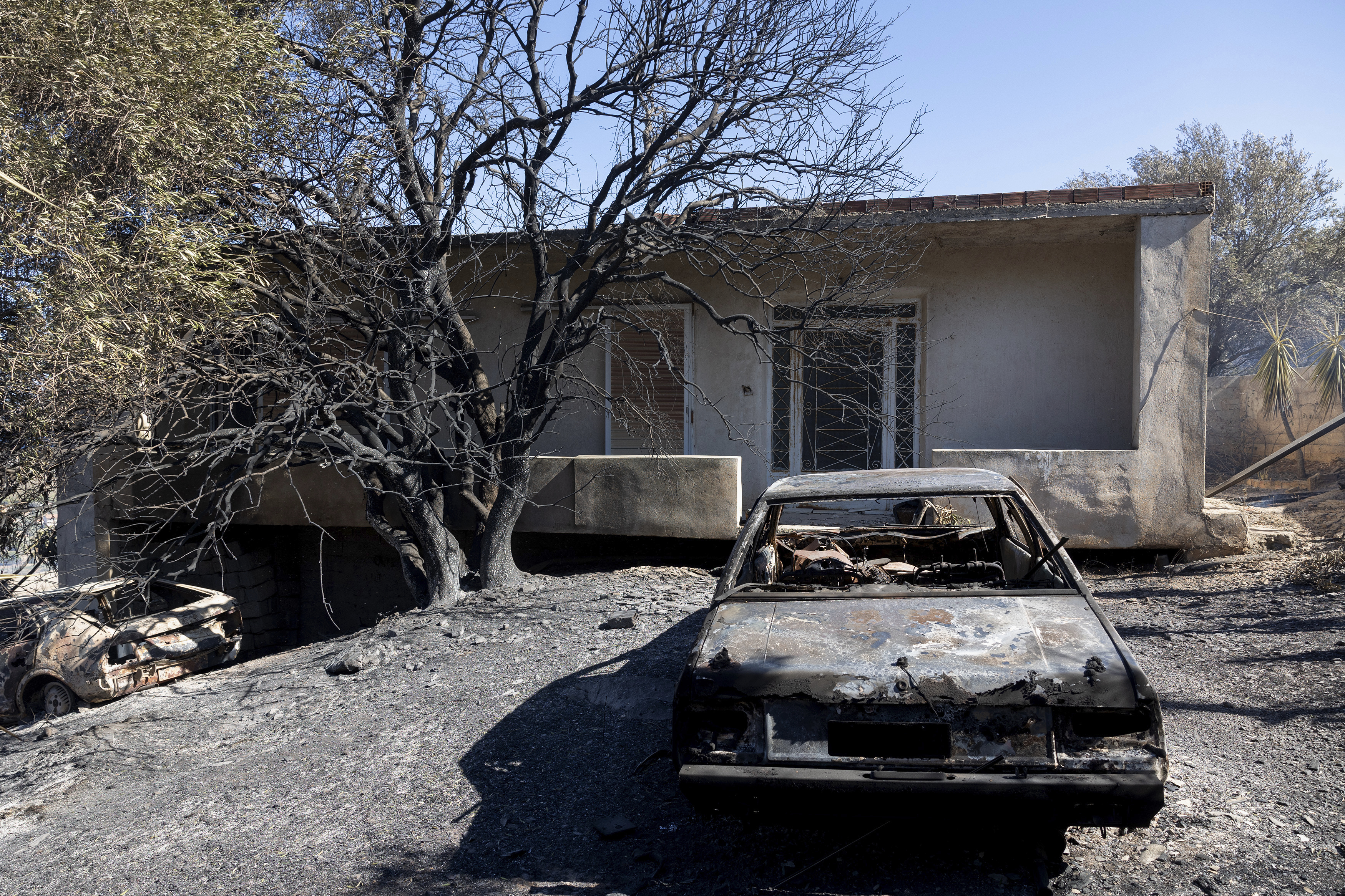 Firefighters were battling a series of wildfires near the Greek capital Athens on Sunday evening