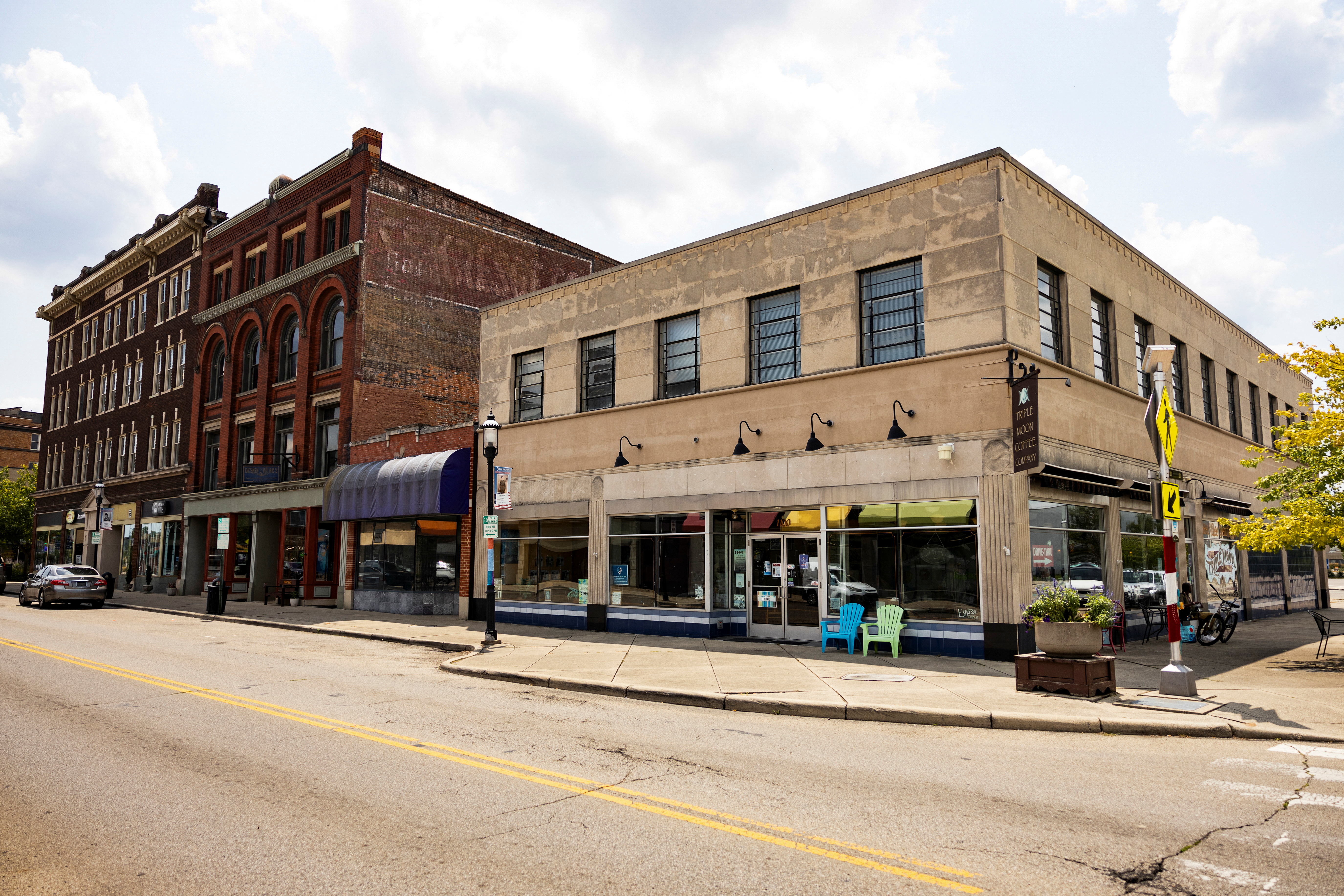 A view of the Triple Moon Coffee shop in downtown Middletown, Ohio.