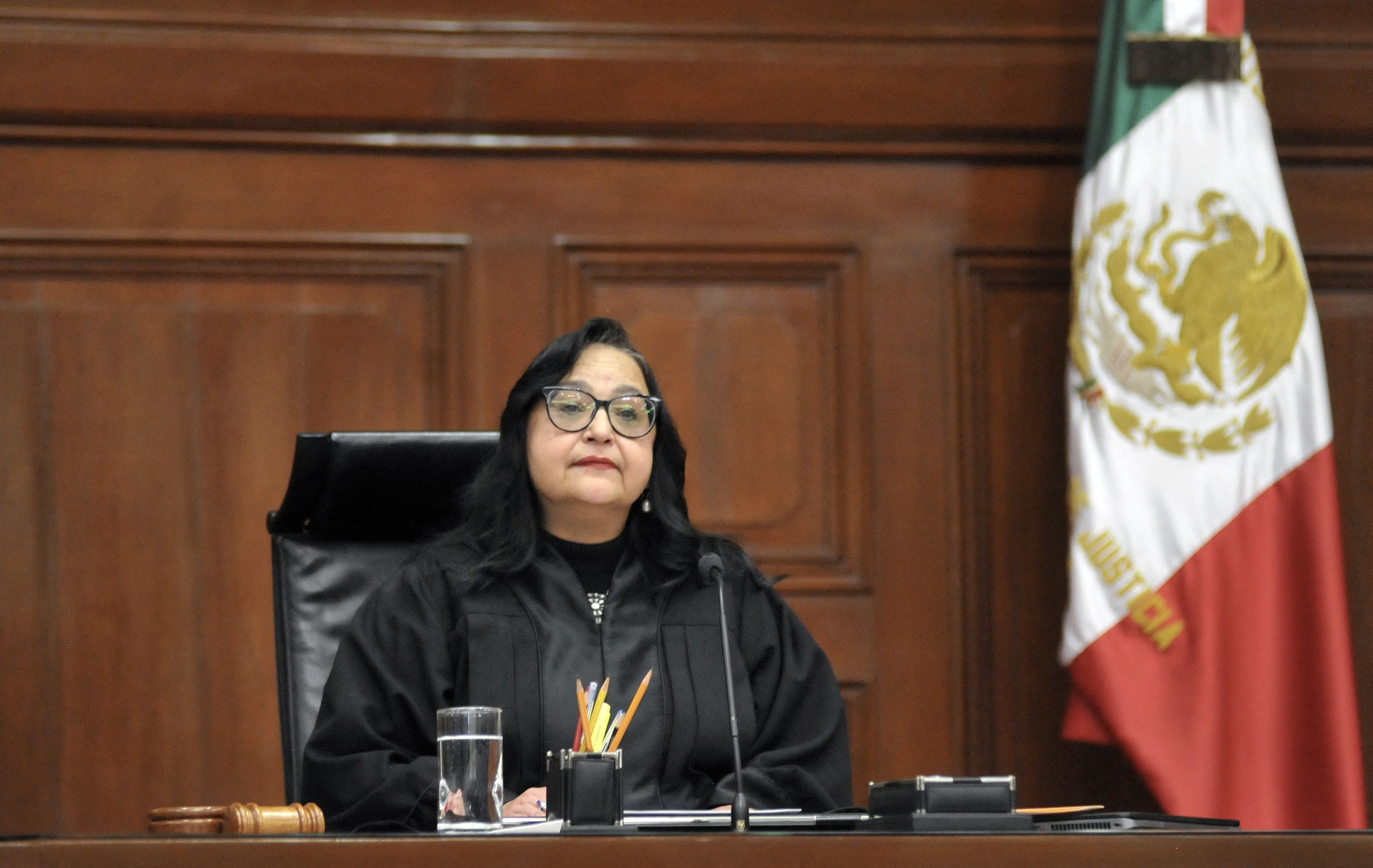 Supreme Court President Norma Lucia Pina at her post in Mexico City after being elected to preside over the country’s top court