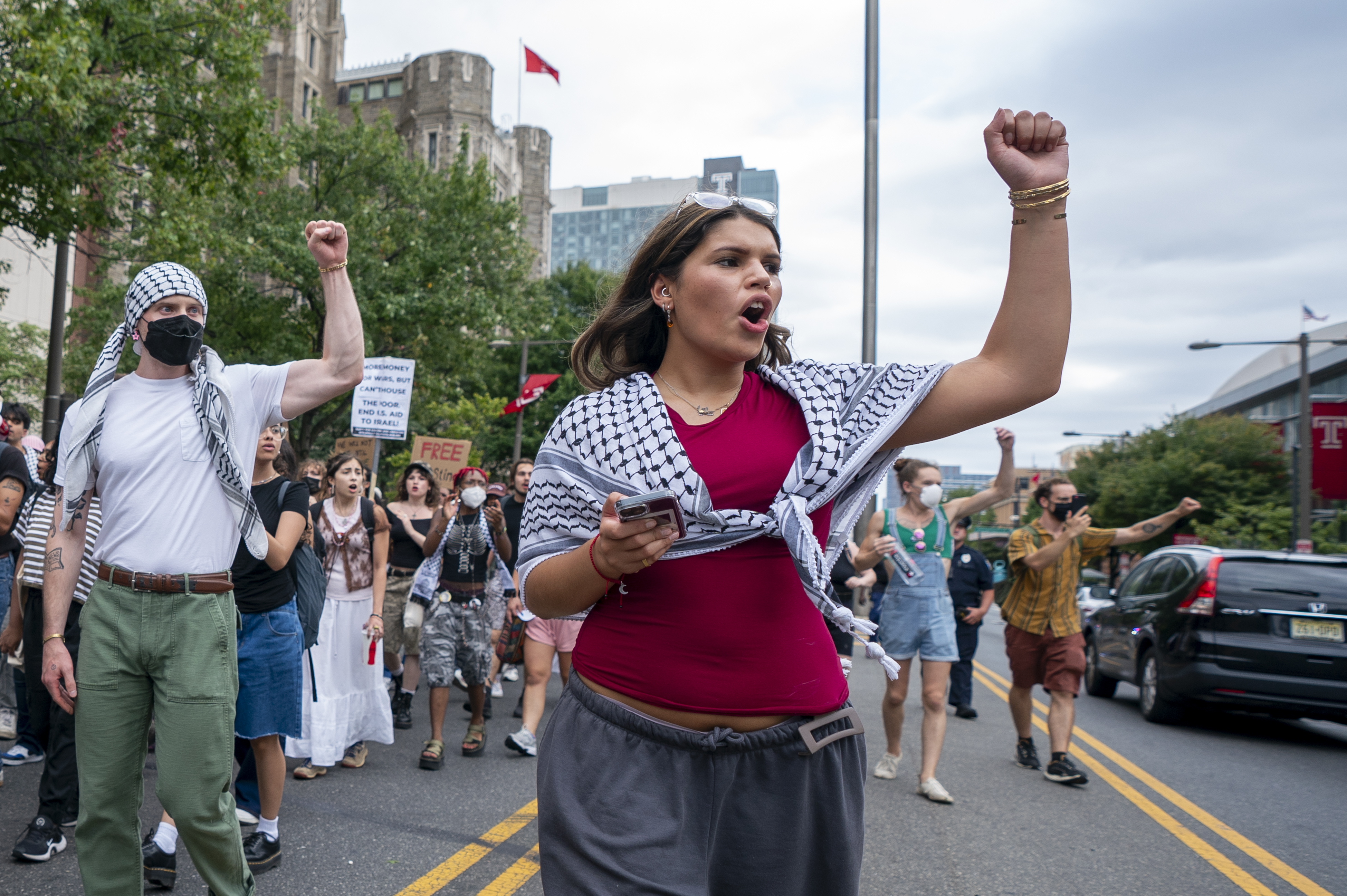 Pro-Palestine protesters in Philadelphia.