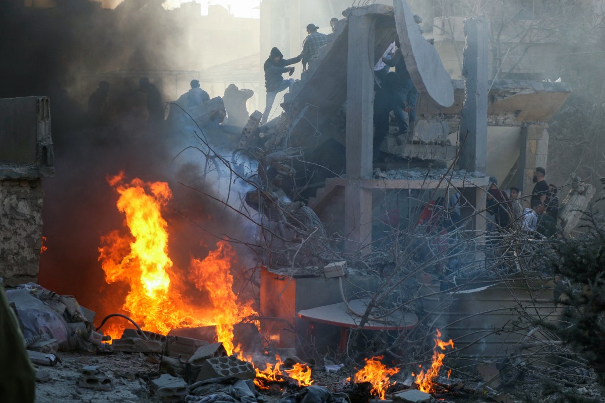 Aftermath of Israeli strikes on the eastern Lebanese city of Baalbek