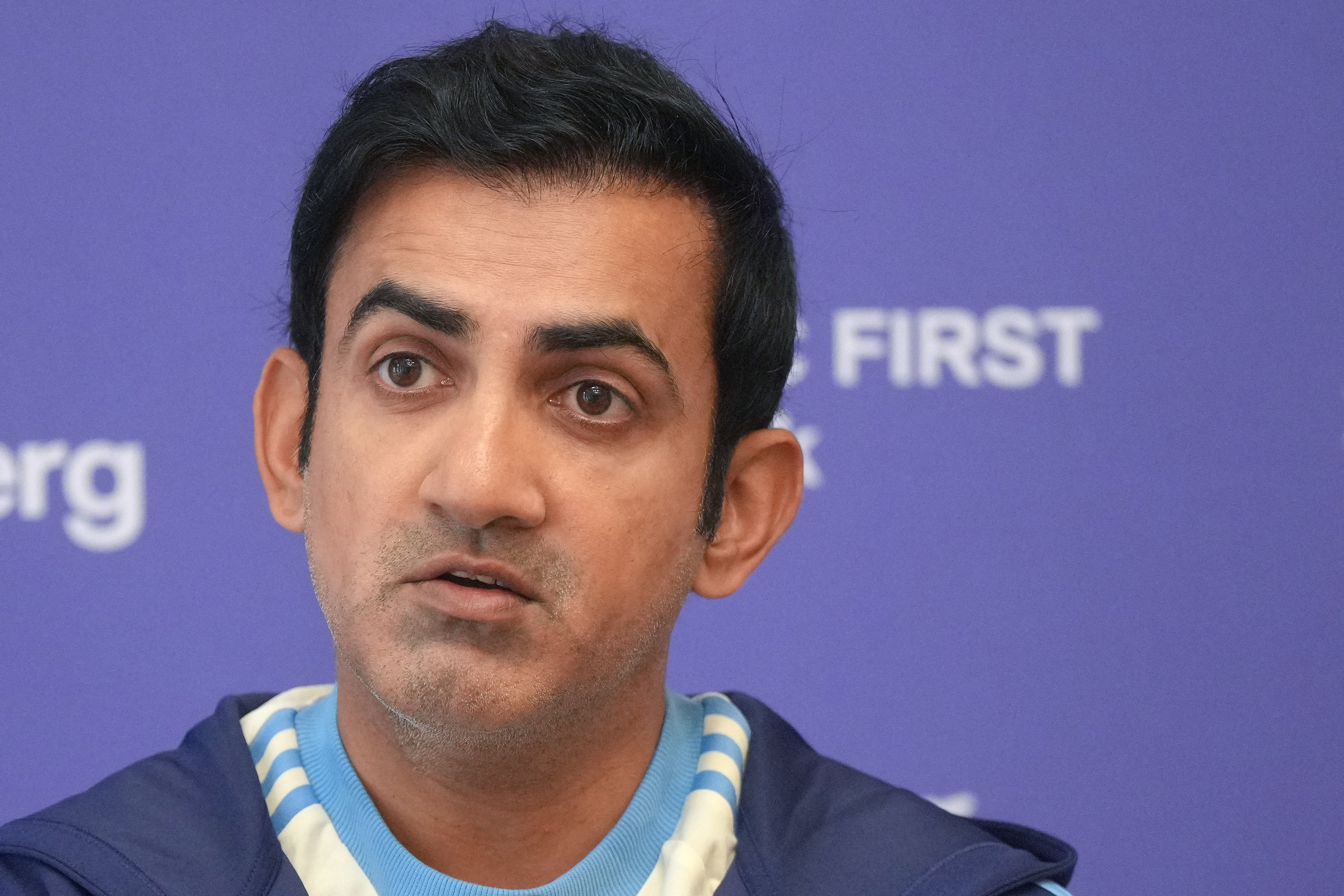 India's cricket head coach Gautam Gambhir speaks during a press conference ahead of team's departure to Australia for BorderGavaskar Trophy series, in Mumbai on November 11, 2024. (Photo by AFP)