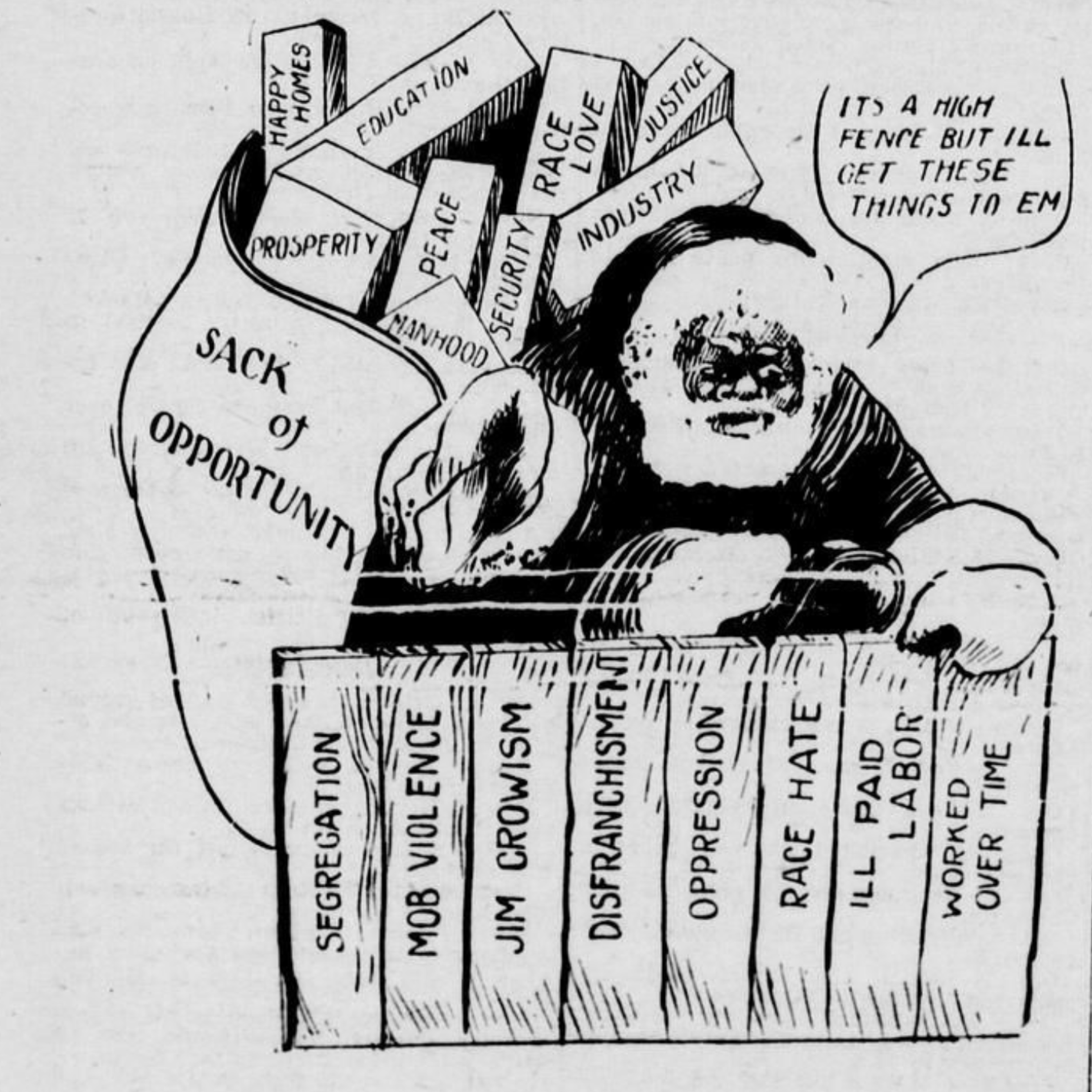 The Black Dispatch newspaper in Oklahoma City, Oklahoma, featured a cartoon Santa promoting equality on December 21, 1917 [Courtesy of the Oklahoma Historical Society]
