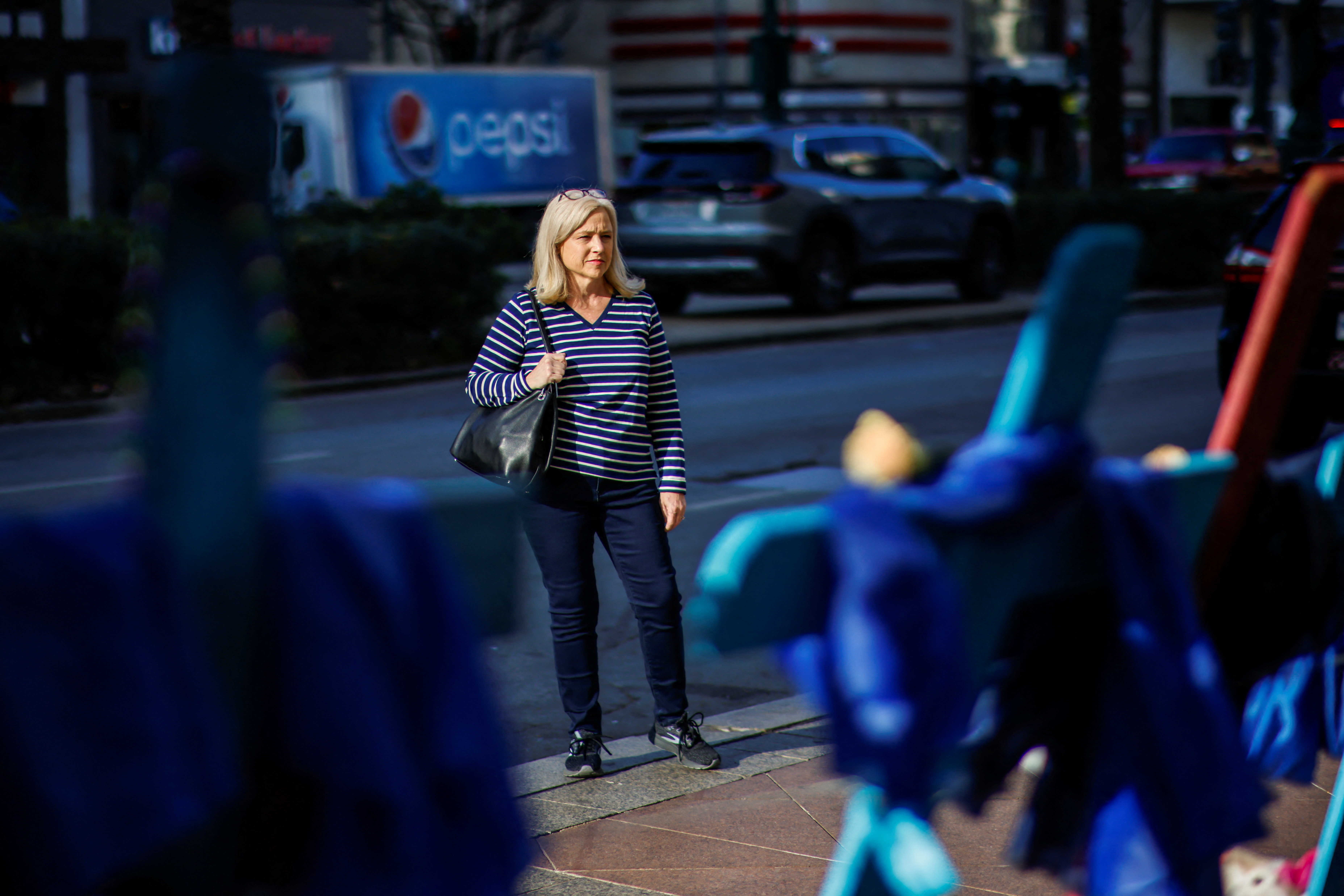 A woman looks at a makeshift memorial for the victims around Bourbon's street two days after a U.S. Army veteran drove his truck into the crowded French Quarter on New Year's Day in New Orleans, Louisiana, U.S. January 3