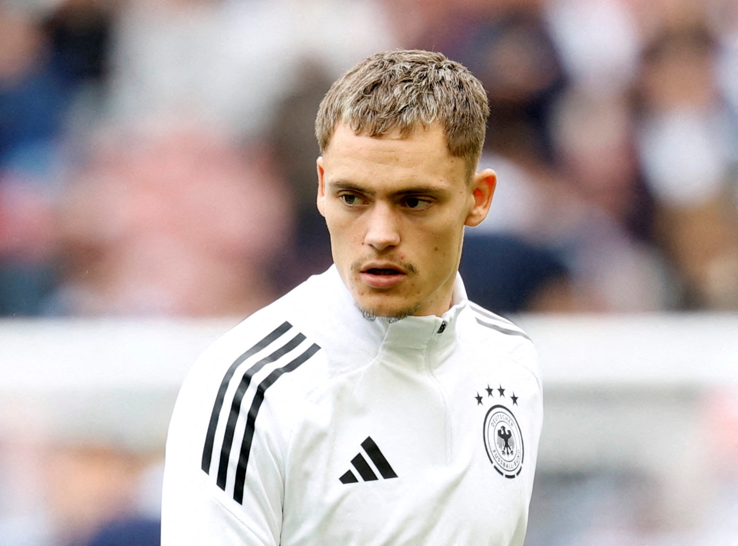 Germany's Florian Wirtz during the warm-up before the match