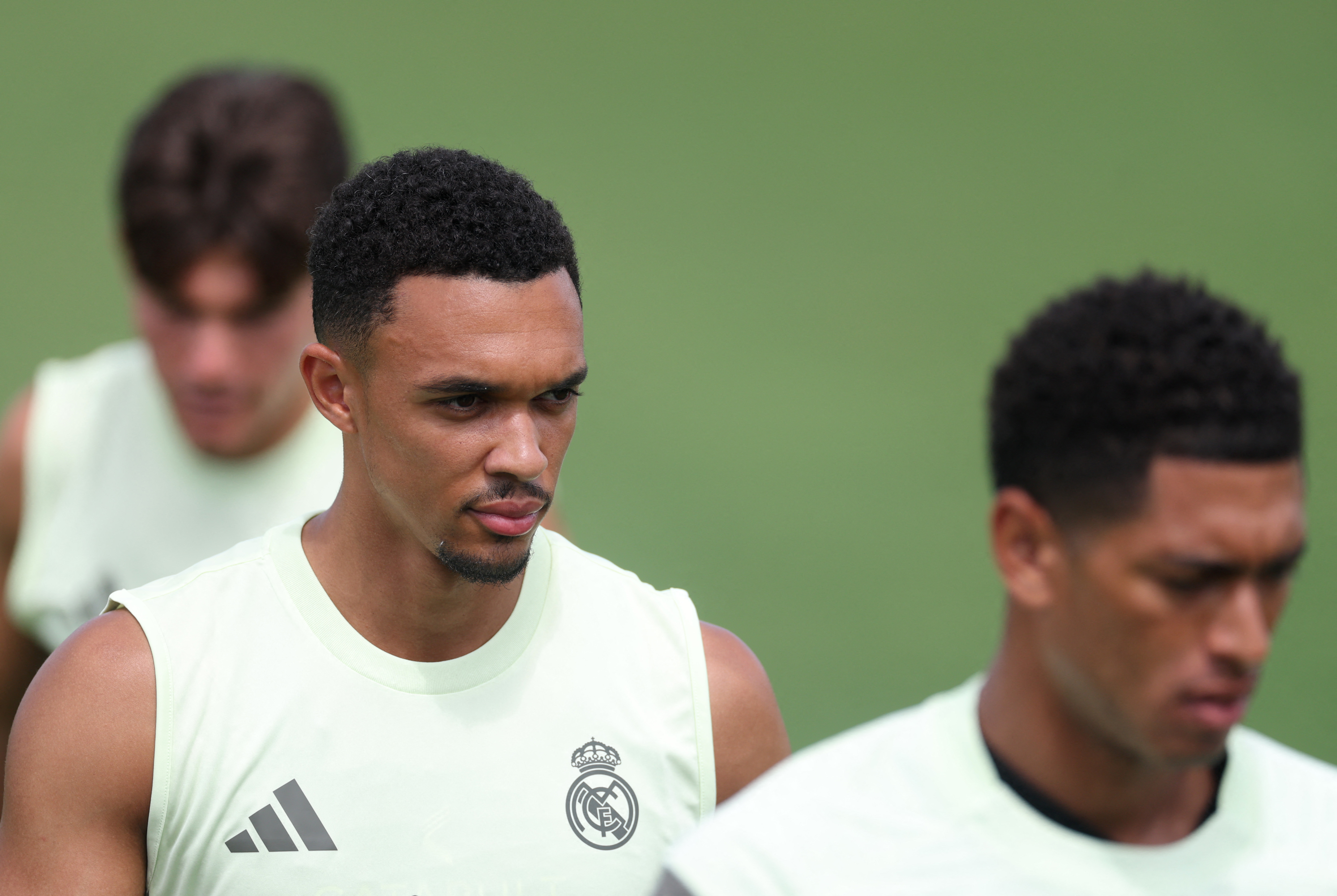Real Madrid's Trent Alexander-Arnold and Jude Bellingham during training