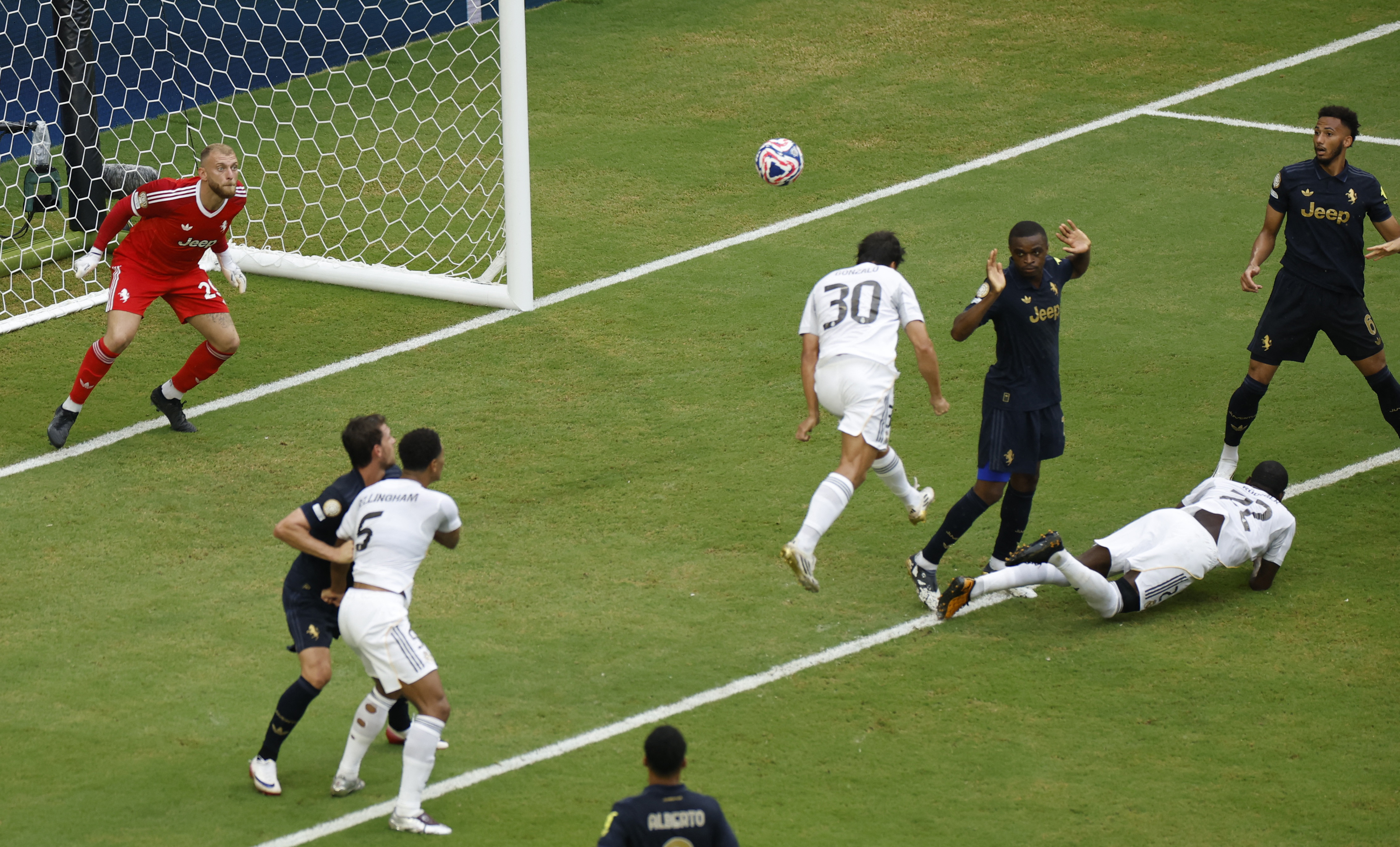 FIFA Club World Cup - Round of 16 - Real Madrid v Juventus - Hard Rock Stadium, Miami Gardens, Florida, U.S. - July 1, 2025 Real Madrid's Gonzalo Garcia scores their first goal