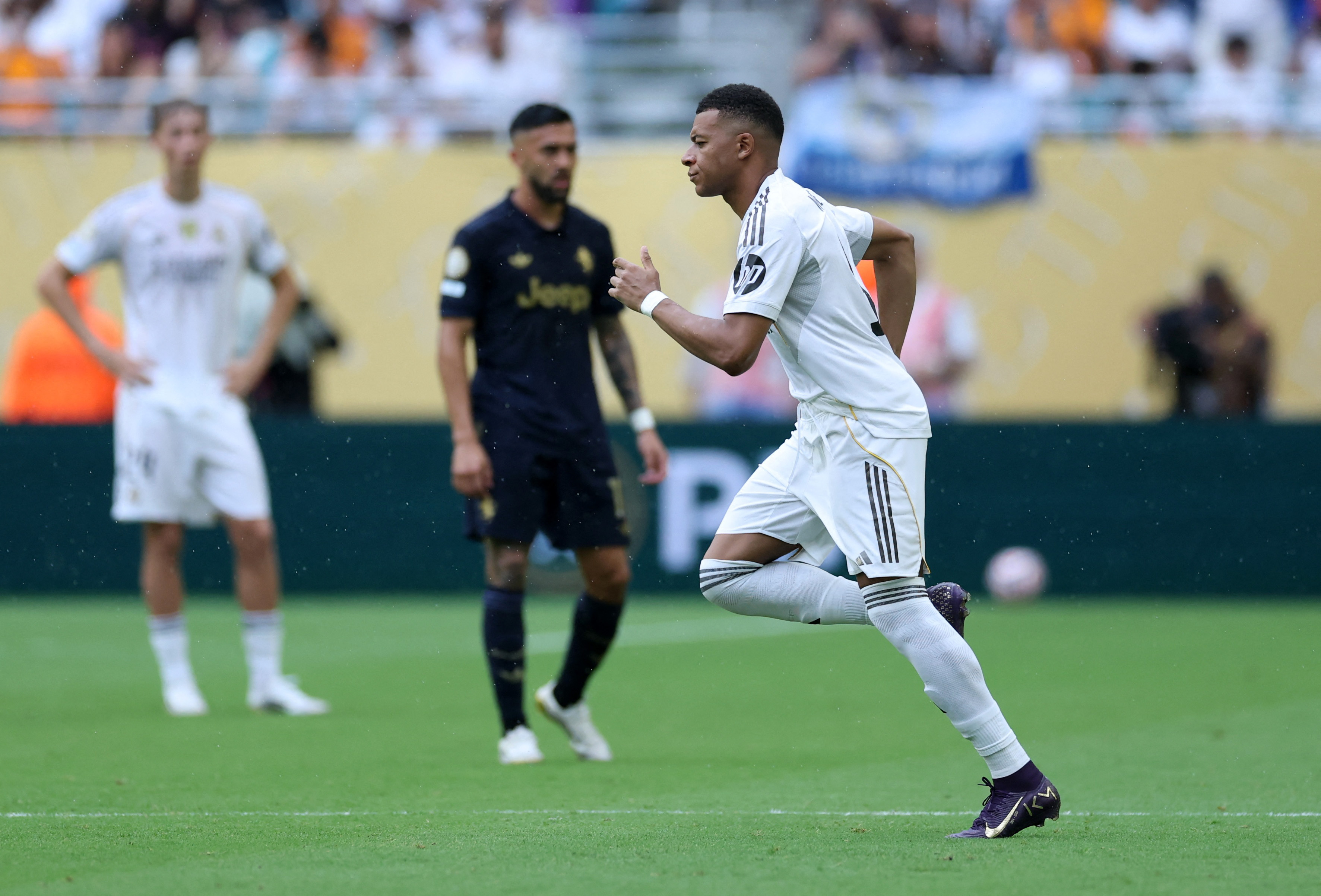FIFA Club World Cup - Round of 16 - Real Madrid v Juventus - Hard Rock Stadium, Miami Gardens, Florida, U.S. - July 1, 2025 Real Madrid's Kylian Mbappe comes on as a substitute