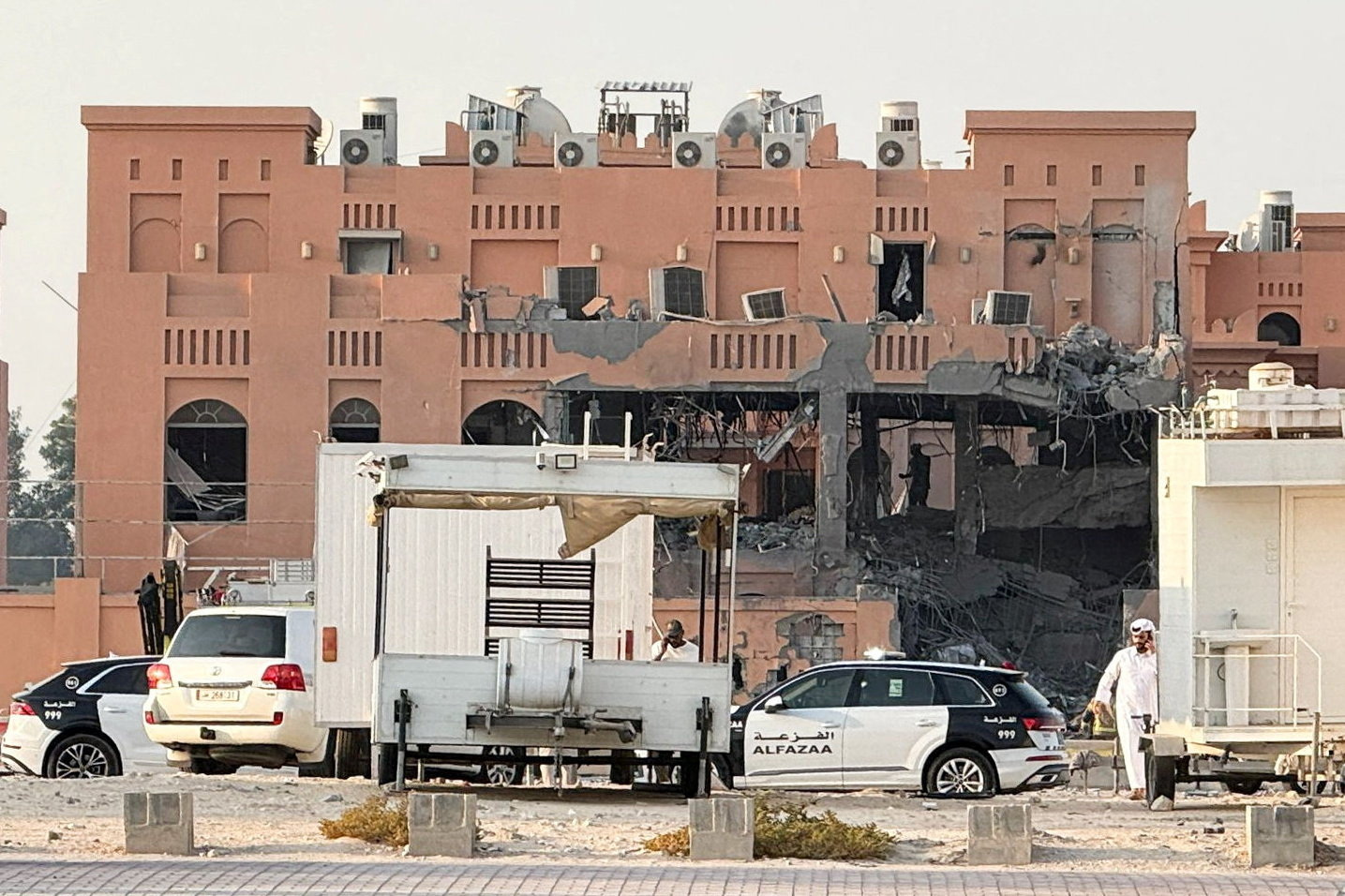A damaged building, following an Israeli attack on Hamas leaders, according to an Israeli official, in Doha, Qatar, September 9, 2025.