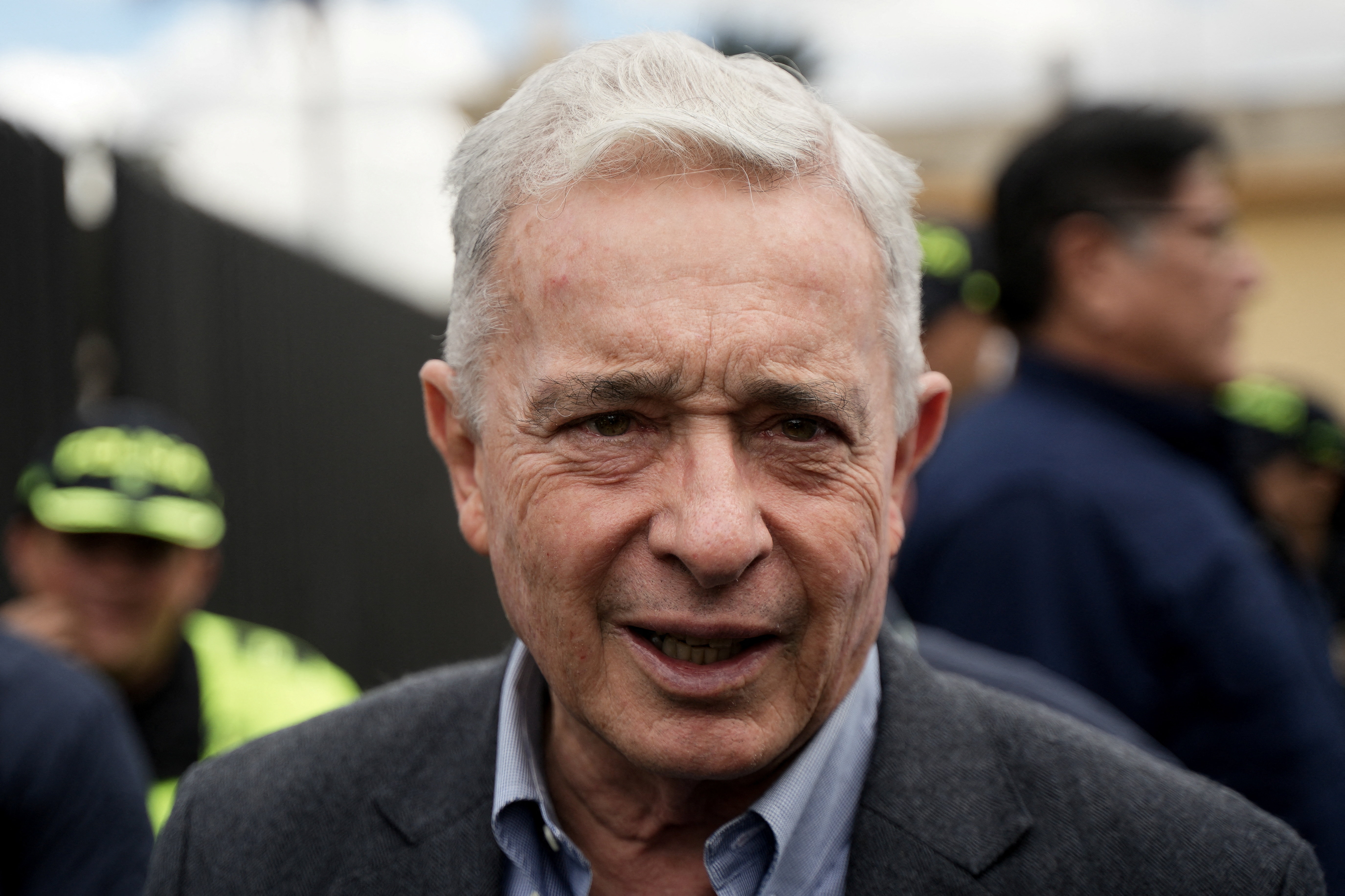 Former Colombian President Alvaro Uribe appears in Bogota, Colombia [Nathalia Angarita/Reuters]