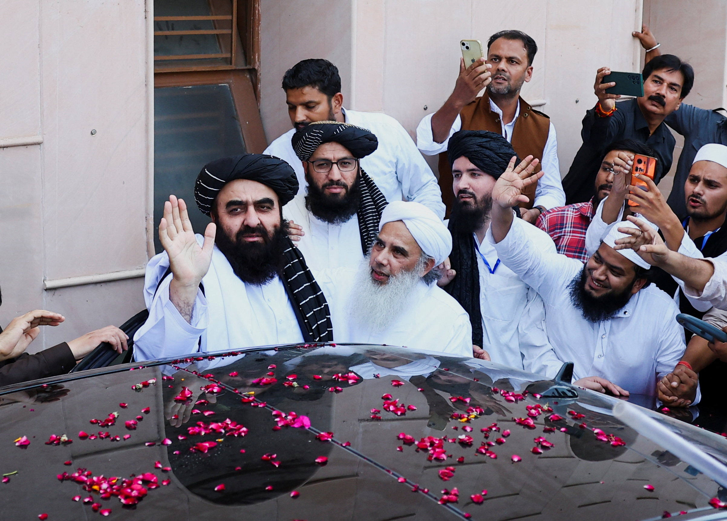Taliban Foreign Minister Mawlawi Amir Khan Muttaqi at Darul Uloom Deoband in northern state of Uttar Pradesh, India
