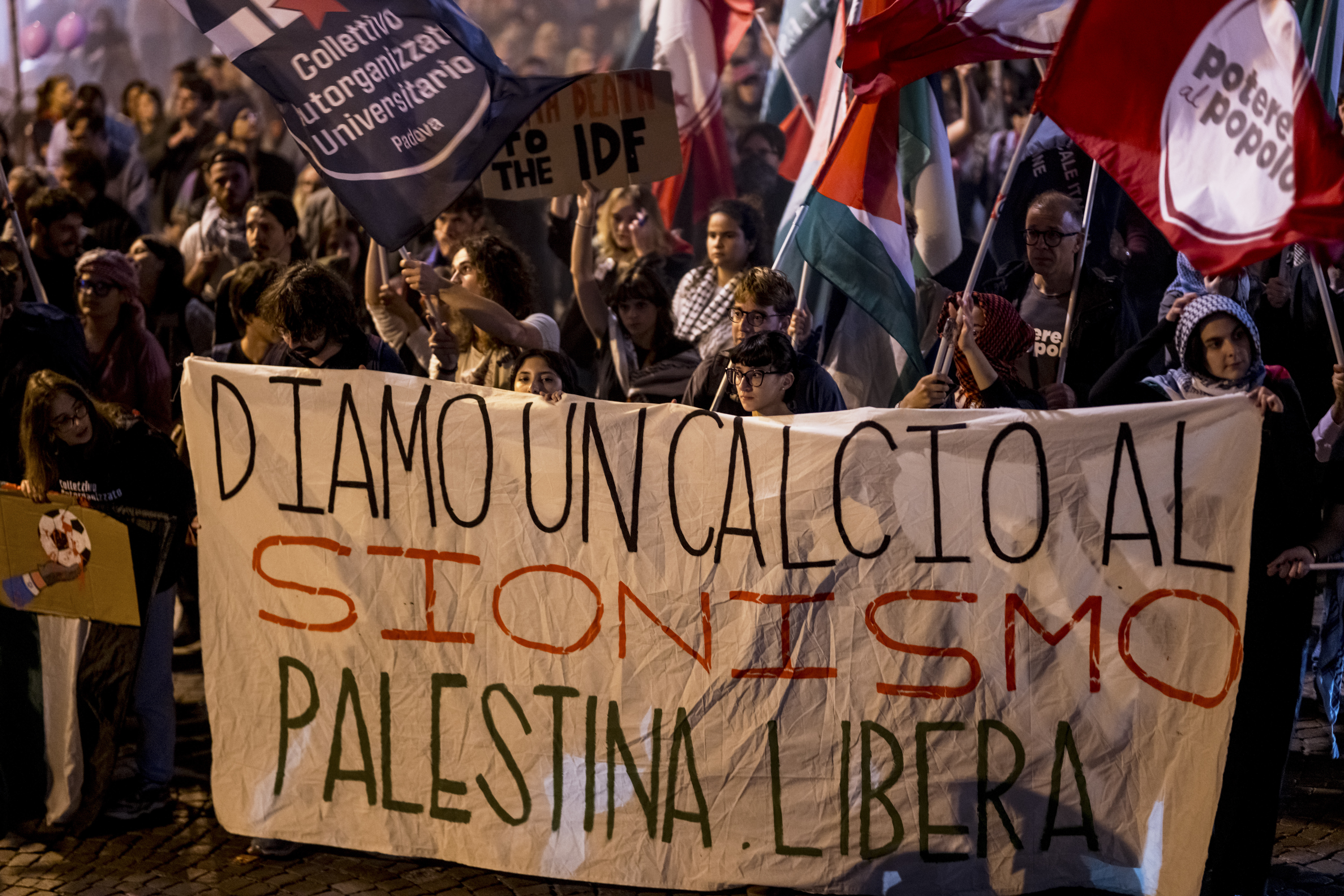 People march in Italy demanding Israel boycott before World Cup qualifier