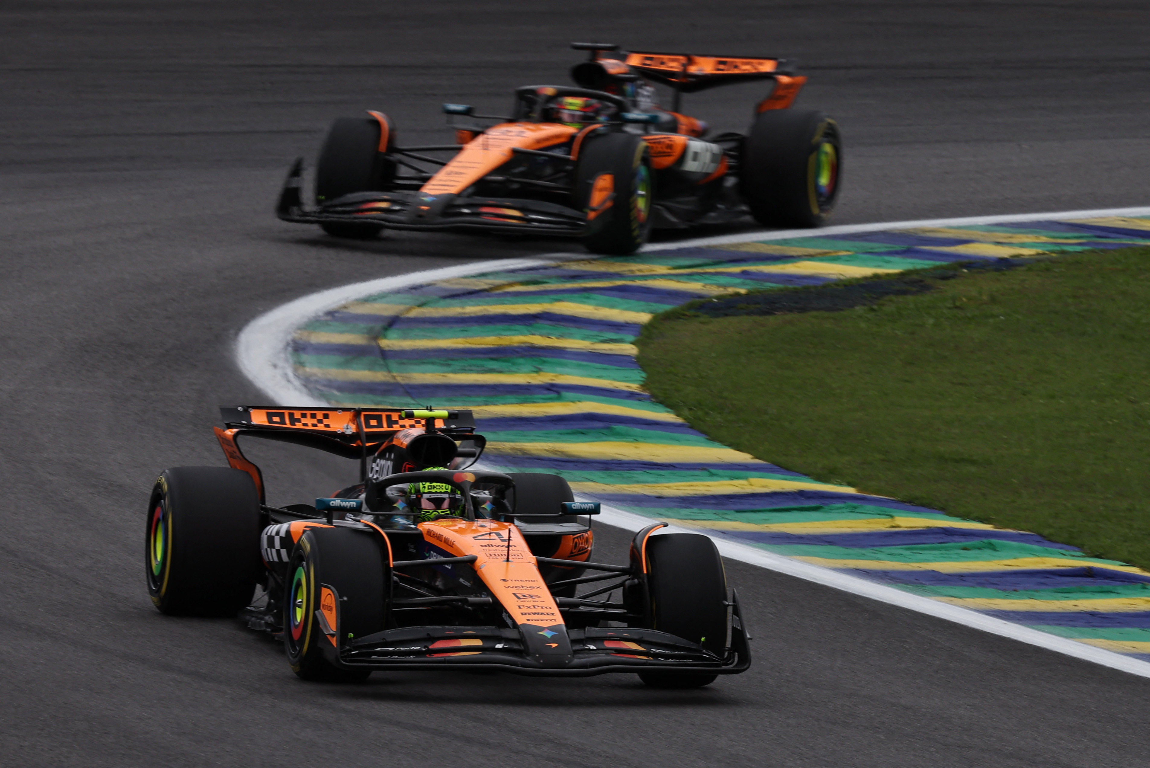 Lando Norris and Oscar Piastri in action.
