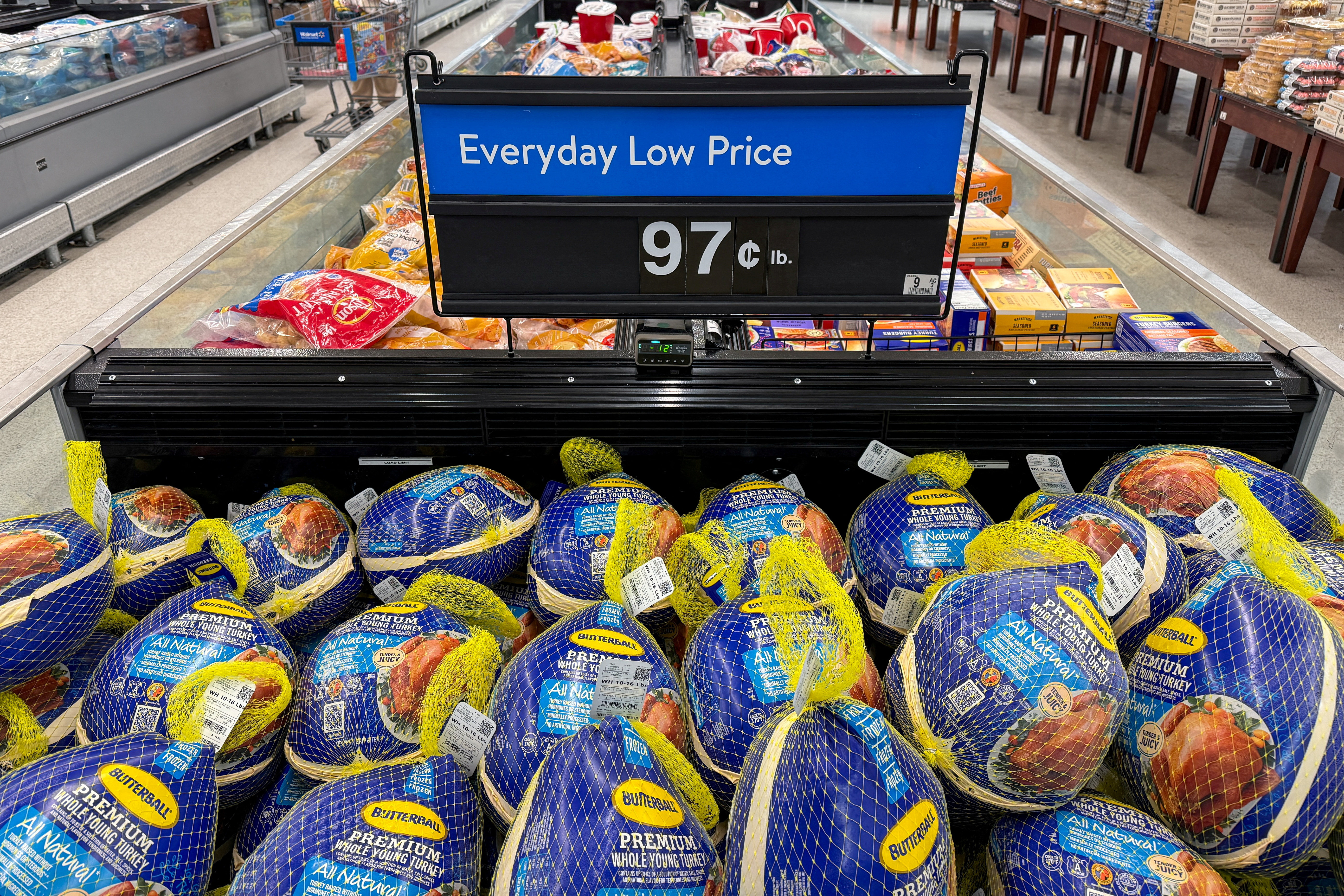 Tariffs, economic uncertainty and a strain of the avian flu have weighed on prices for Thanksgiving staples [File: Kylie Cooper/Reuters]