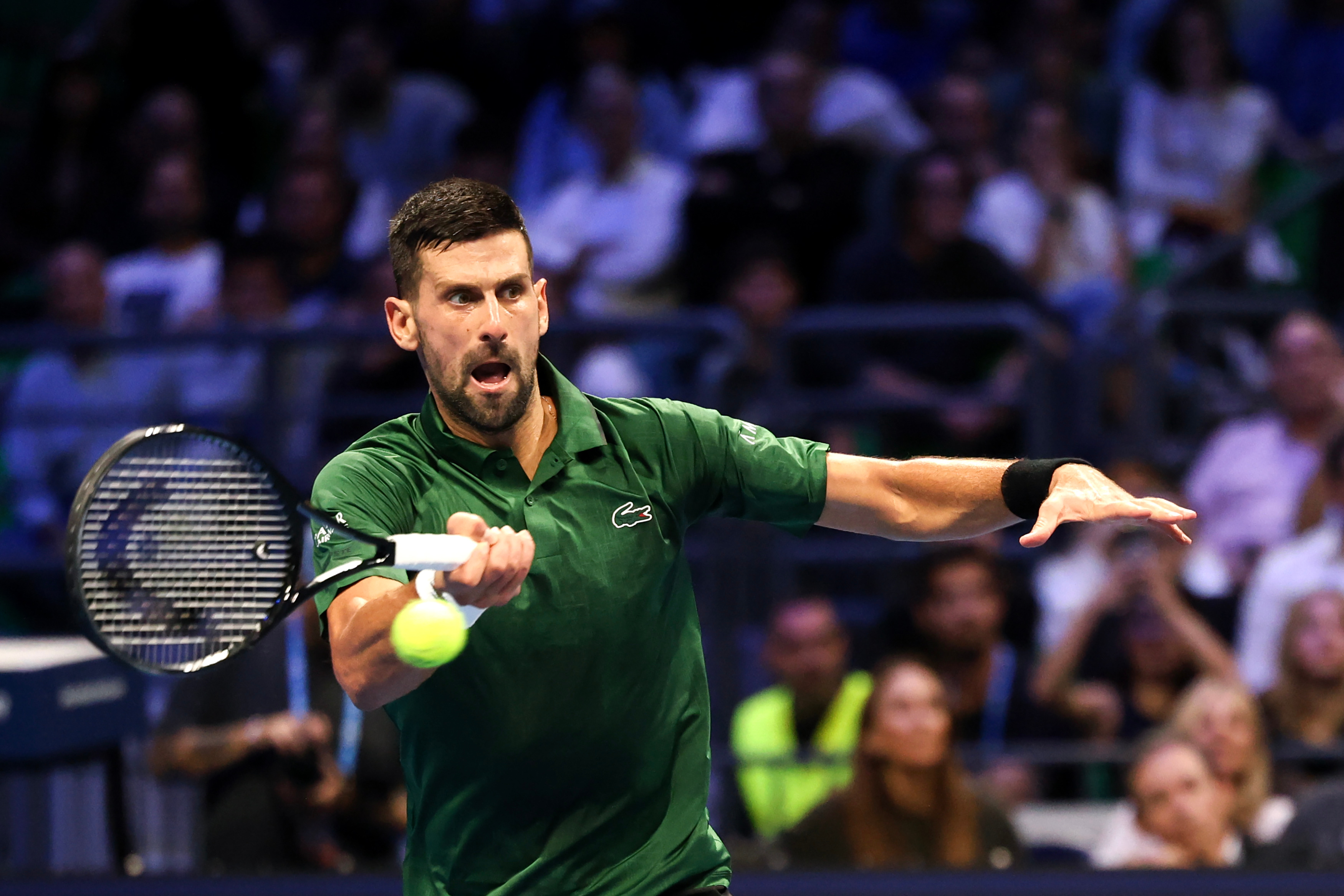 Novak Djokovic in action.
