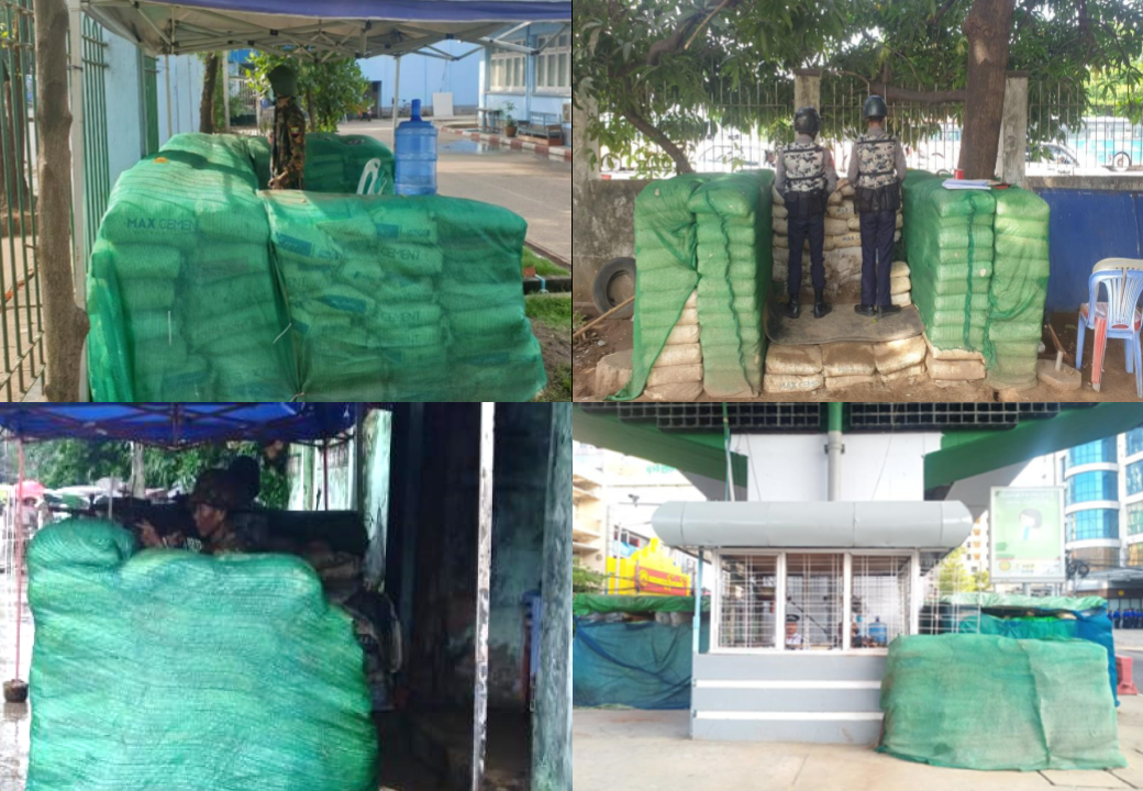 Leaked photos reveal that armed security posts and fortifications have been put in place to protect military companies and government infrastructure deemed vulnerable to attack.