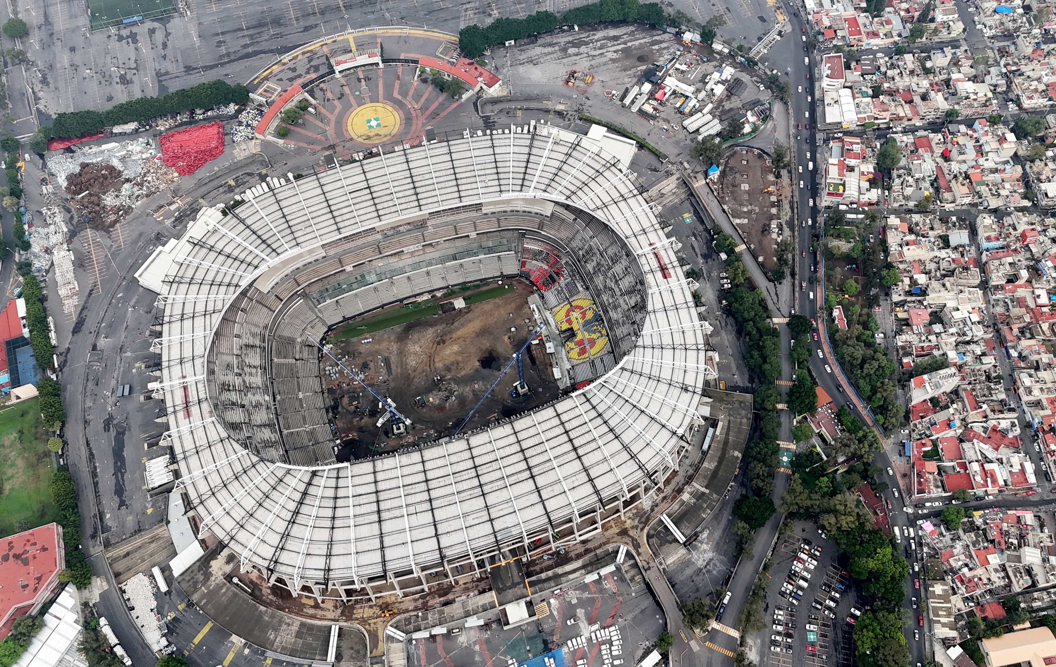 Aerial view of Azteca Stadium.
