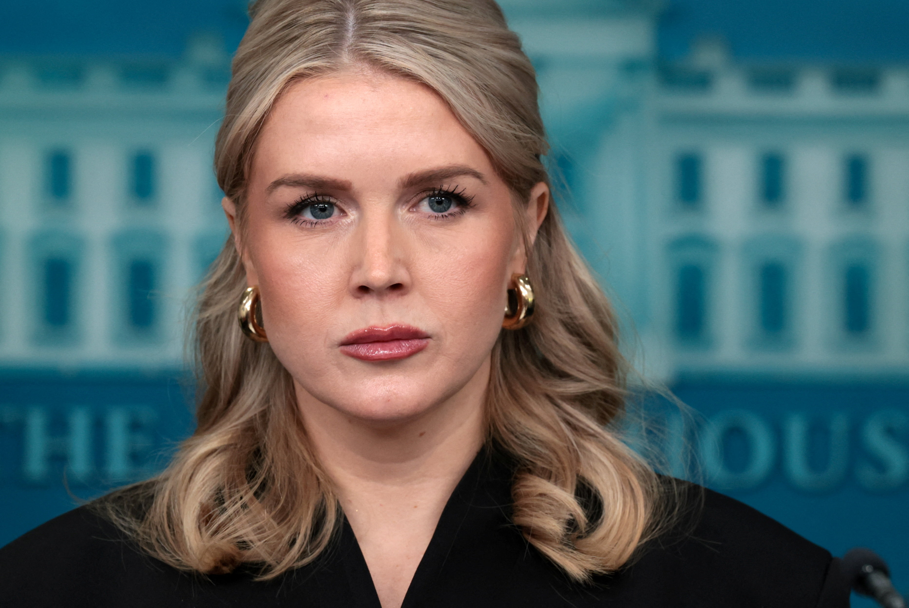 White House Press Secretary Karoline Leavitt holds a news briefing
