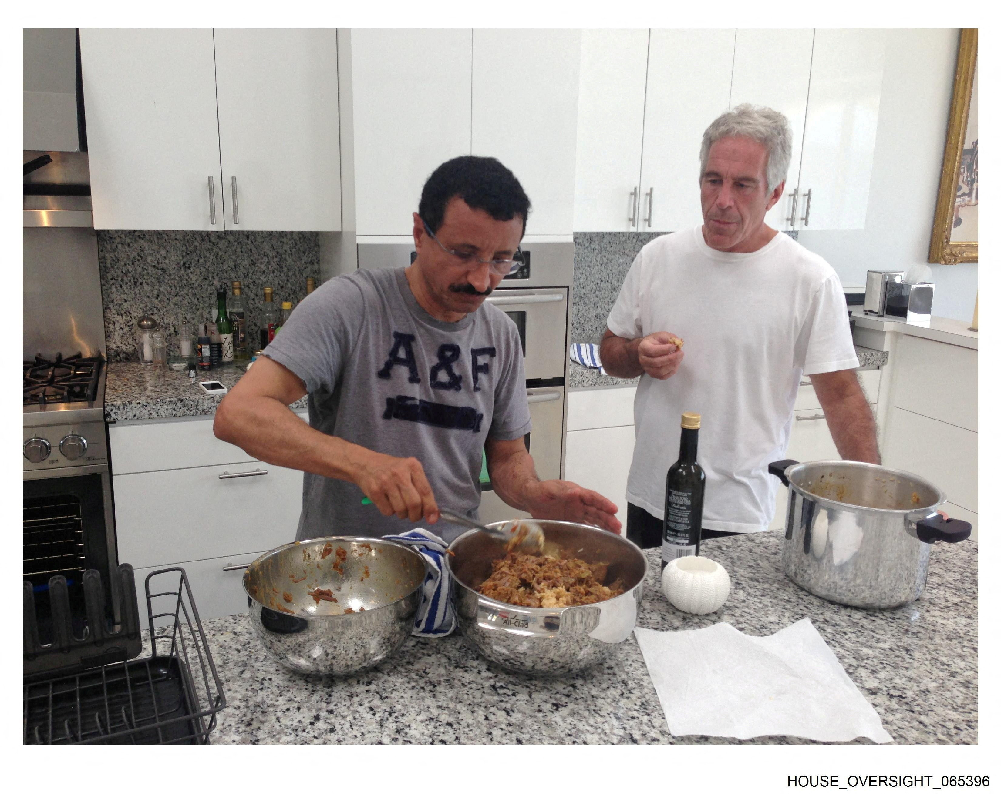 Late financier and convicted sex offender Jeffrey Epstein and Sultan Ahmed bin Sulayem, Emirati businessman and Chairman and Group CEO of DP World, are seen in this undated handout image from the Epstein estate released by Democrats on the House Oversight Committee in Washington, D.C., U.S., on December 18, 2025. House Oversight Committee Democrats/Handout via REUTERS THIS IMAGE HAS BEEN SUPPLIED BY A THIRD PARTY. REFILE - CORRECTING THE NAME OF THE COMPANY FROM "DP" TO "DP WORLD".