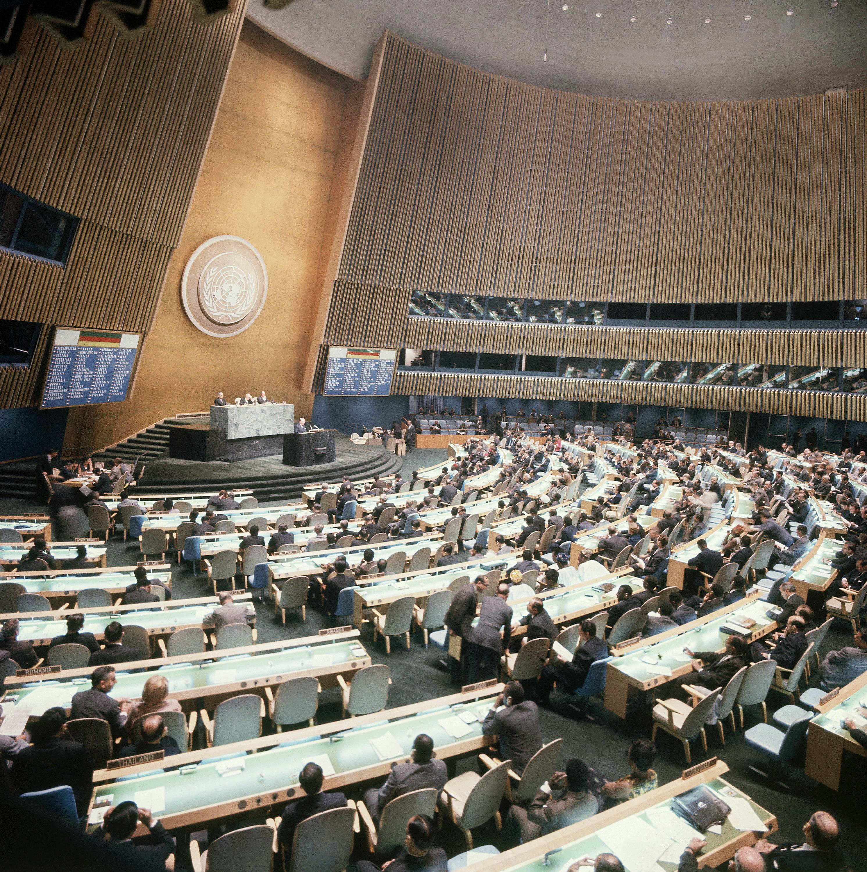 The UN General Assembly in session in September 1965