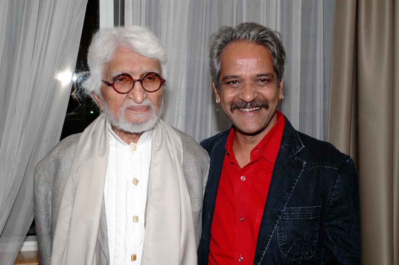 Artist Akhilesh with MF Husain