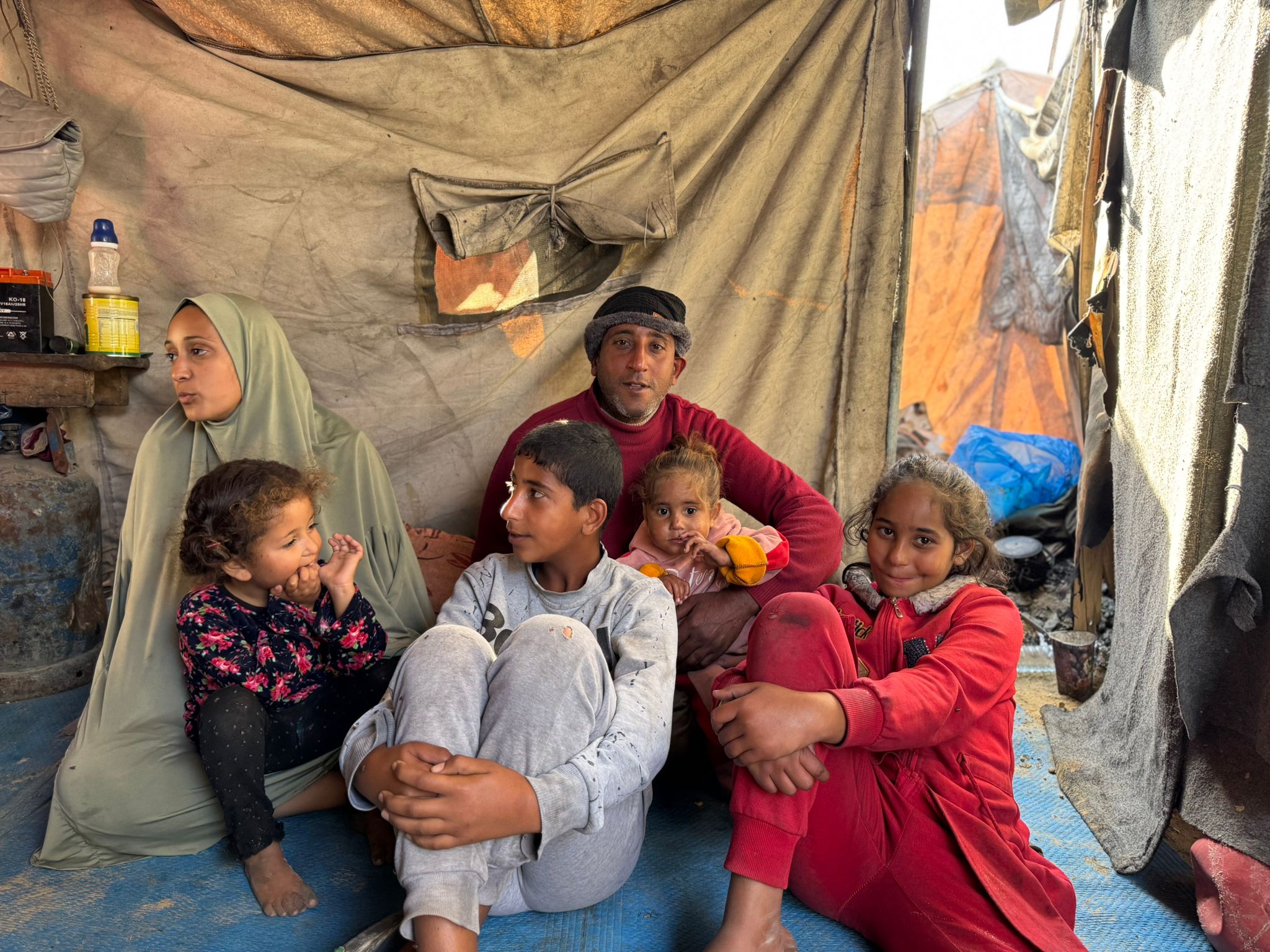 Gaza family after storm.