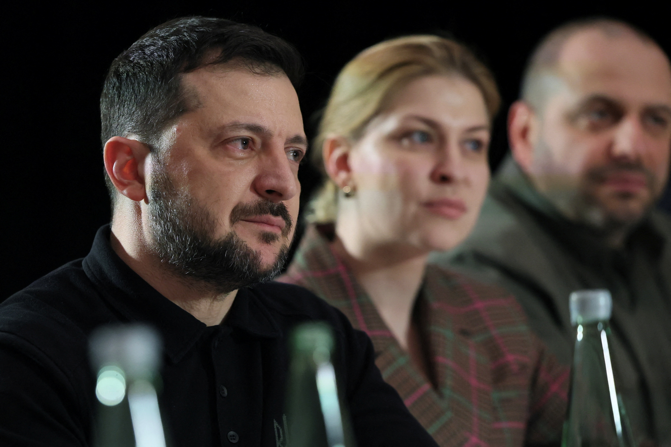 Volodymyr Zelenskyy listens to JD Vance