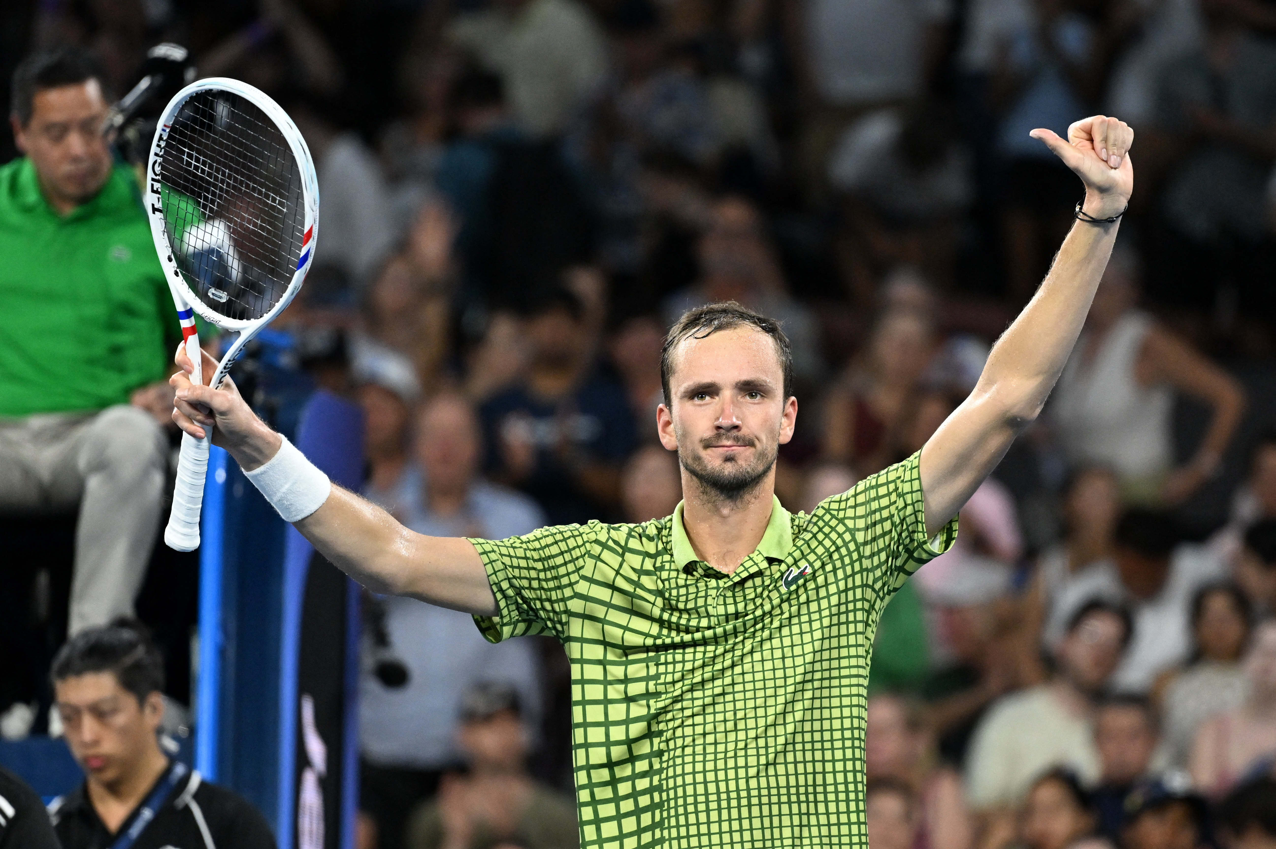 Daniil Medvedev reacts.