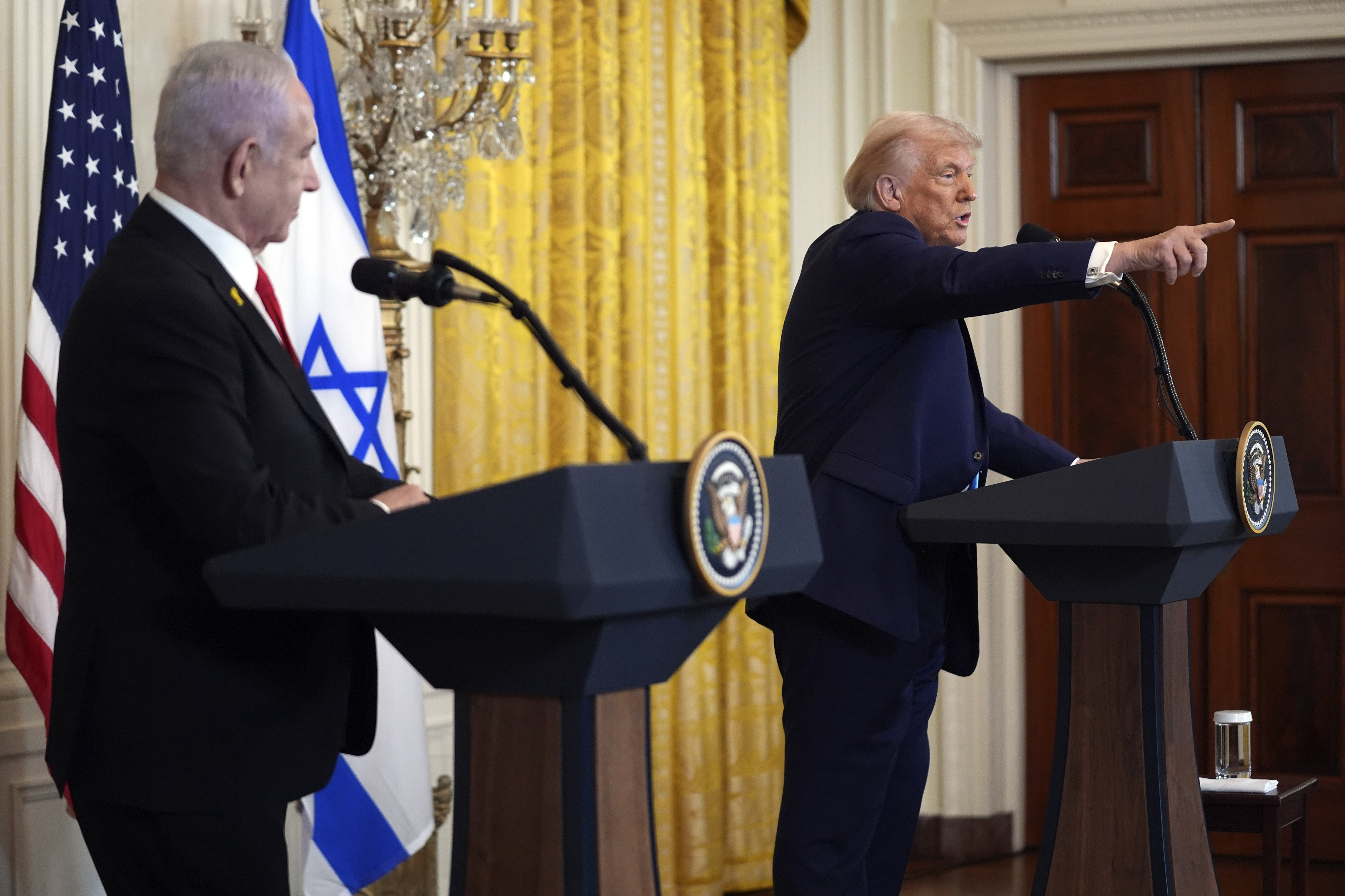 Trump and Netanyahu hold a news conference.