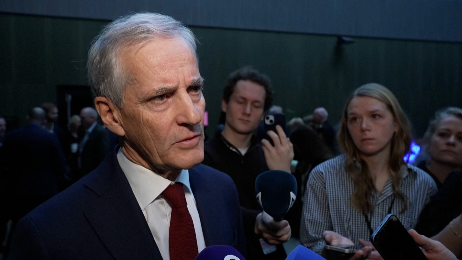 In a screenshot of Norway&rsquo;s Prime Minister Jonas Gahr Store scrumming with reporters, he pushed back after Donald Trump complained he wasn&rsquo;t awarded the Nobel Peace Prize, saying that meant he no longer felt bound to &ldquo;think purely of peace&rdquo; and again floated US control of Greenland. Store stressed the prize is decided by an independent committee. [Associated Press]