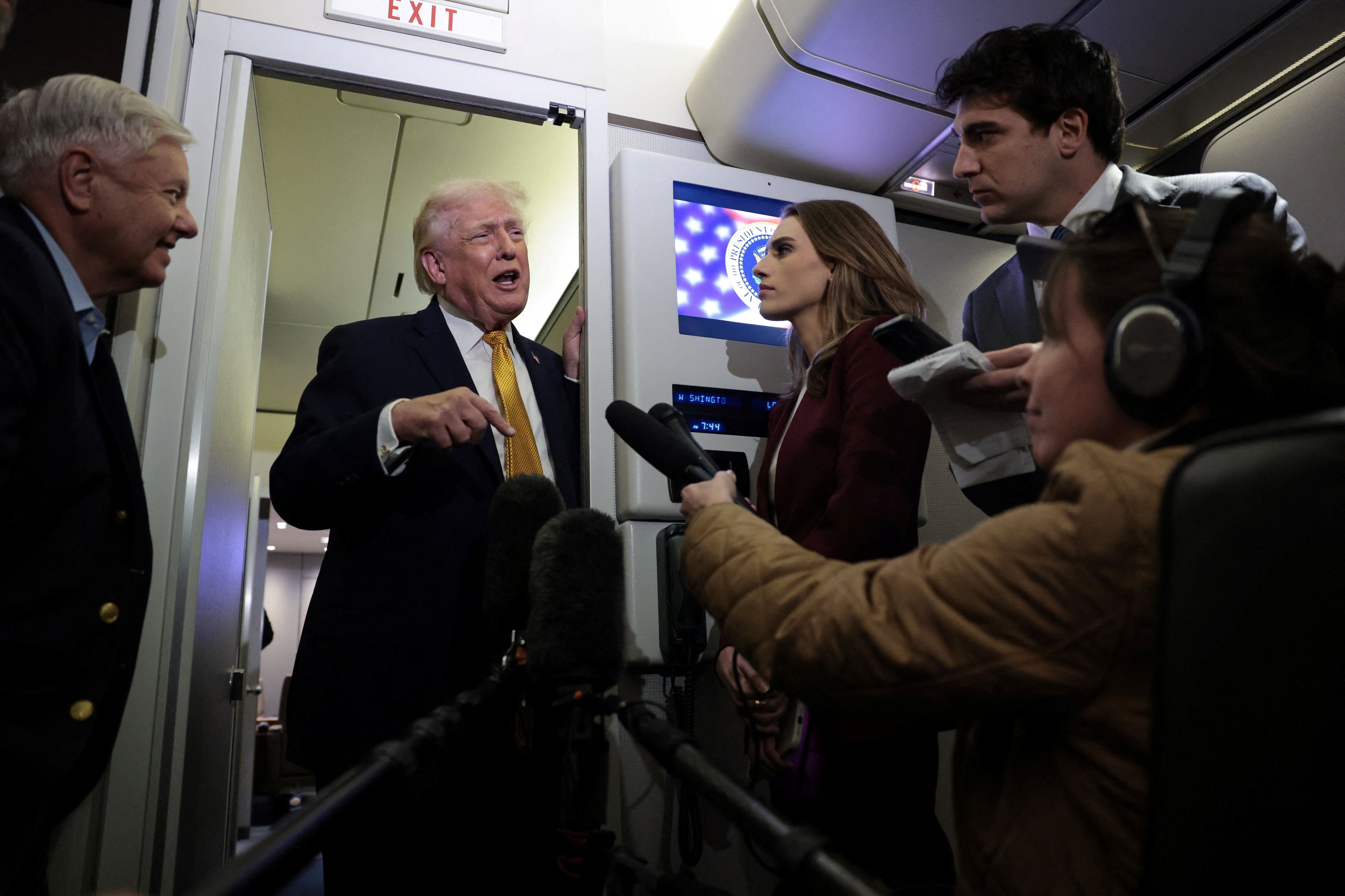 US President Donald Trump issues warnings to Colombia, Cuba and Mexico while speaking to reporters on Air Force One while returning from his Florida estate to Washington, DC, on January 4, 2026