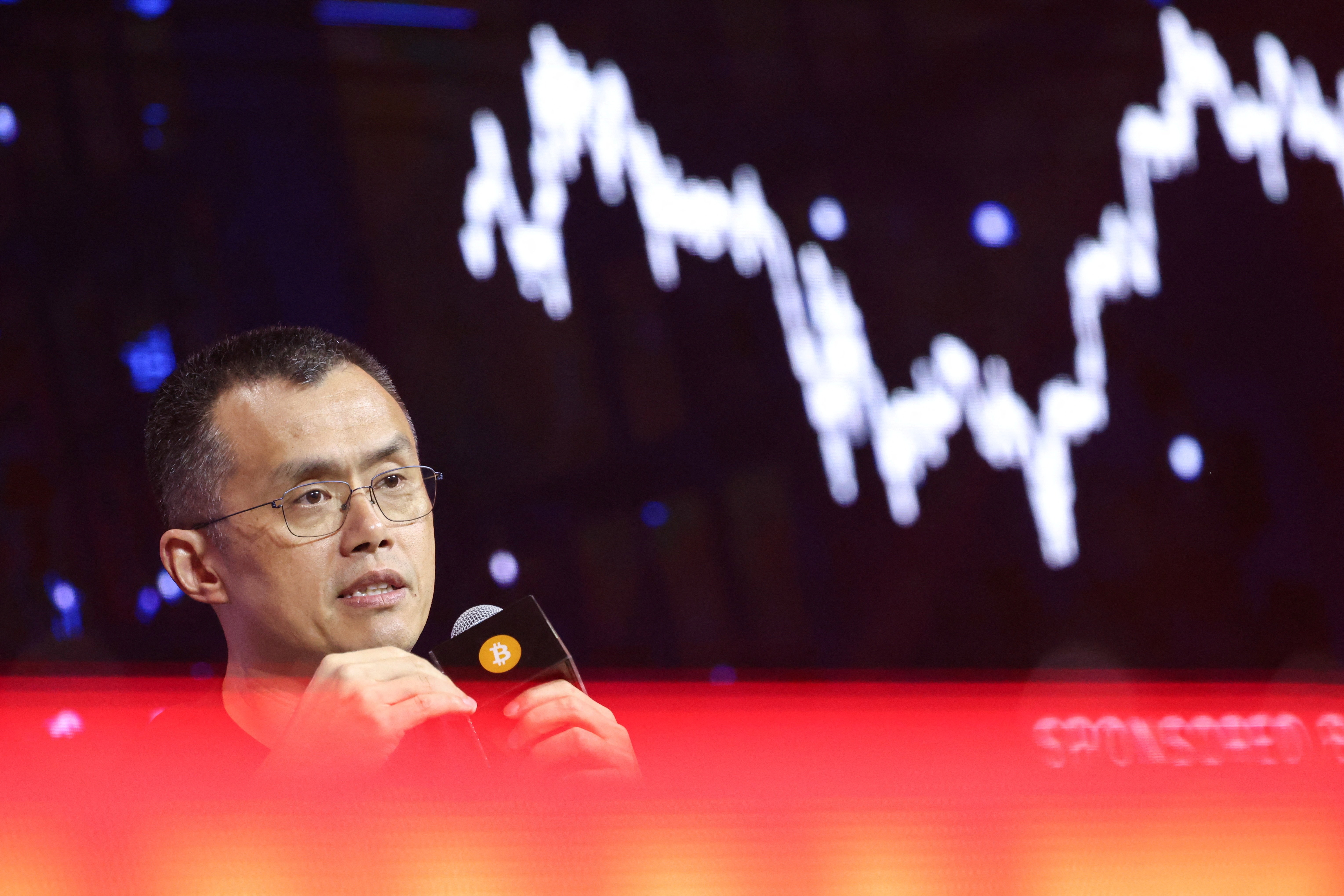 Changpeng Zhao speaks at an event