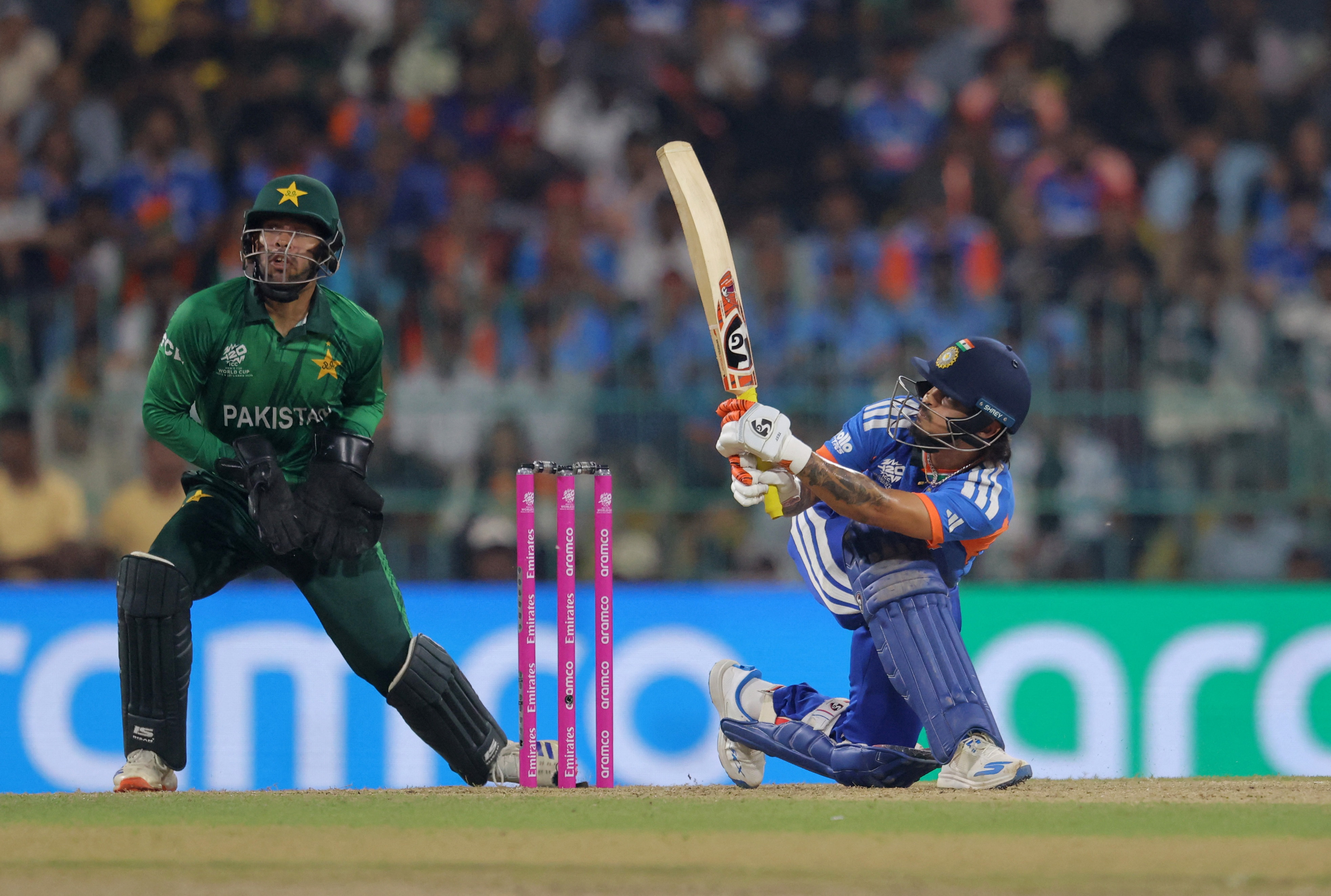 India's Ishan Kishan in action against Pakistan