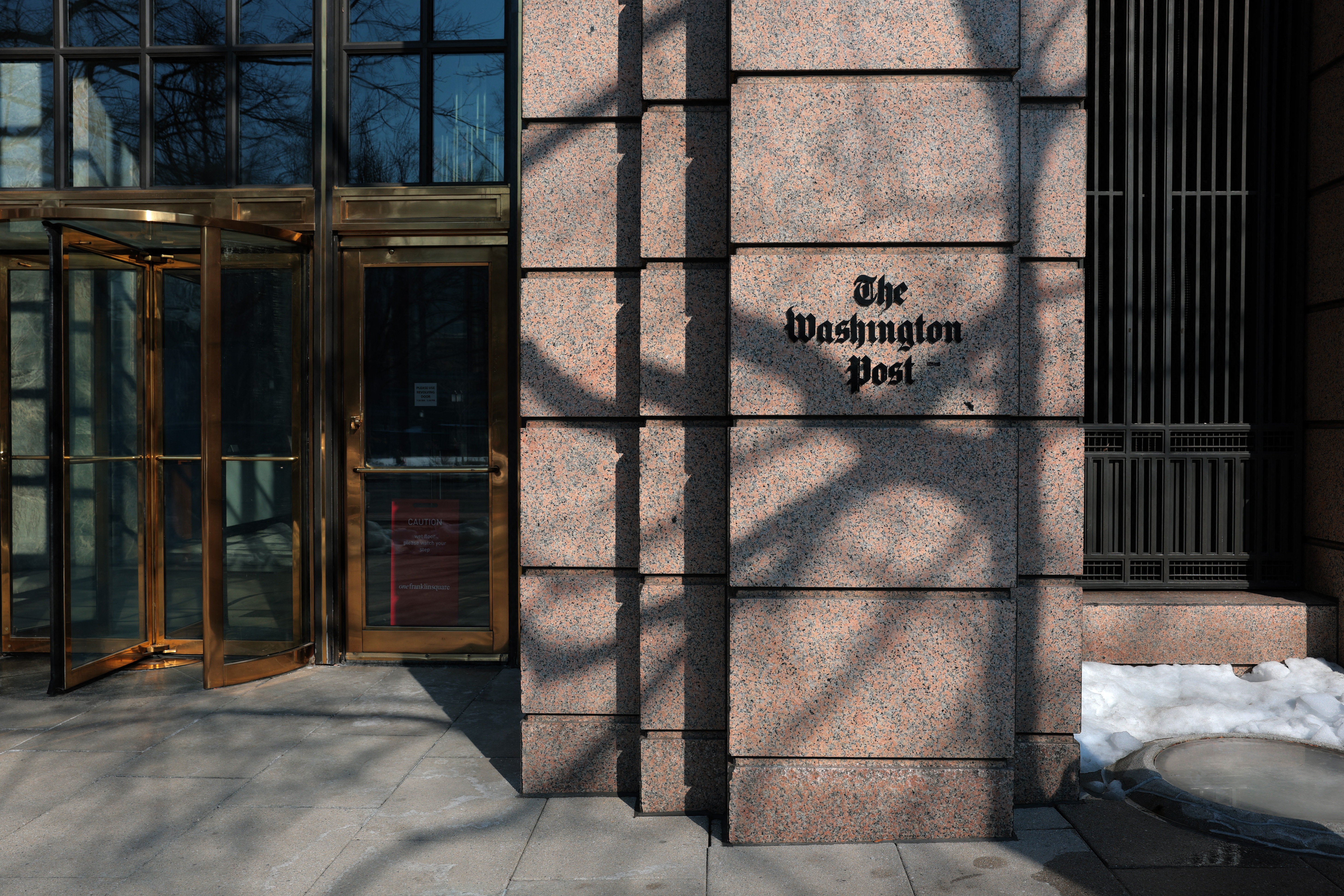 A view of the Washington Post office building in Washington, DC