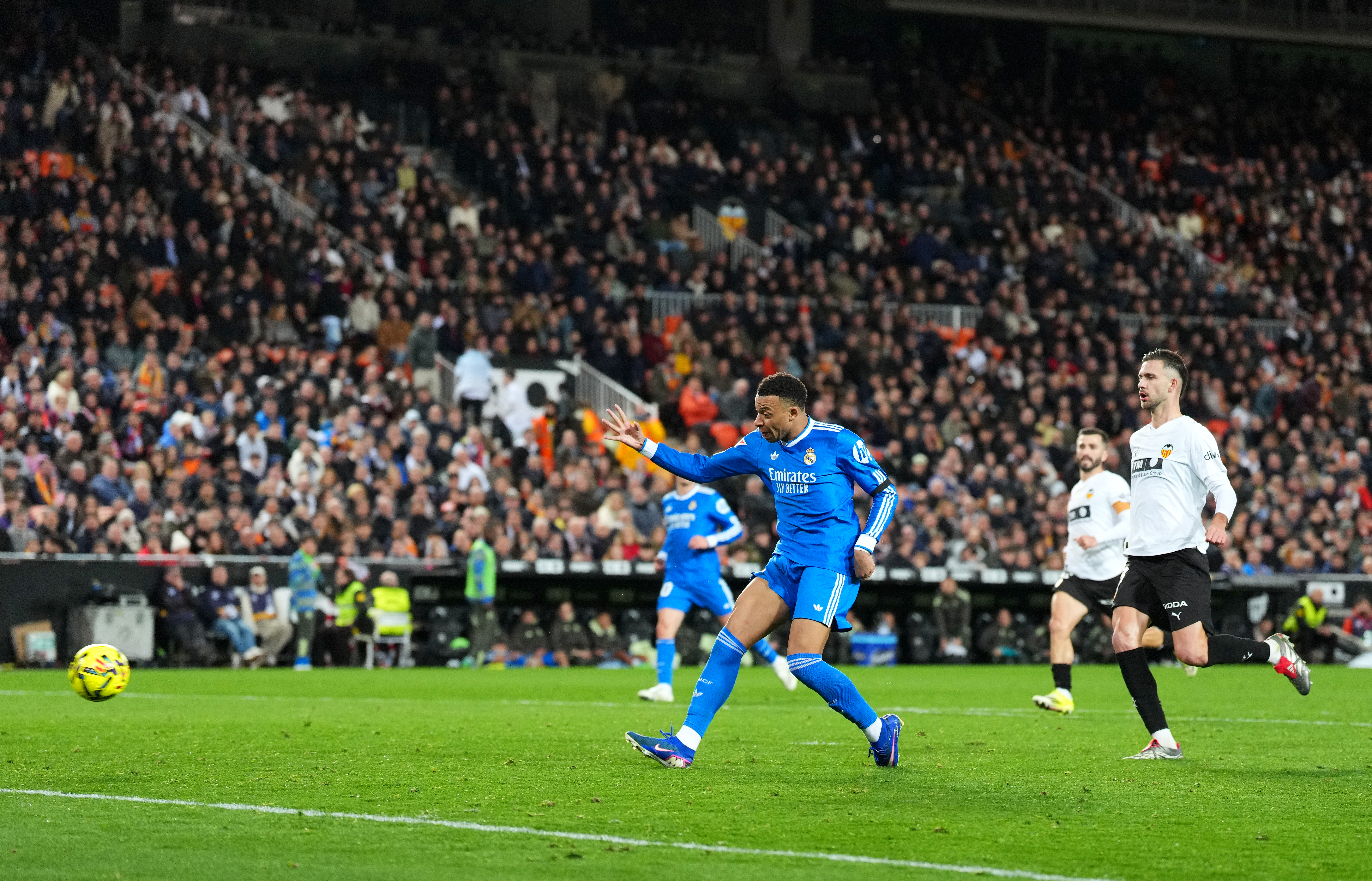 Kylian Mbappe in action.