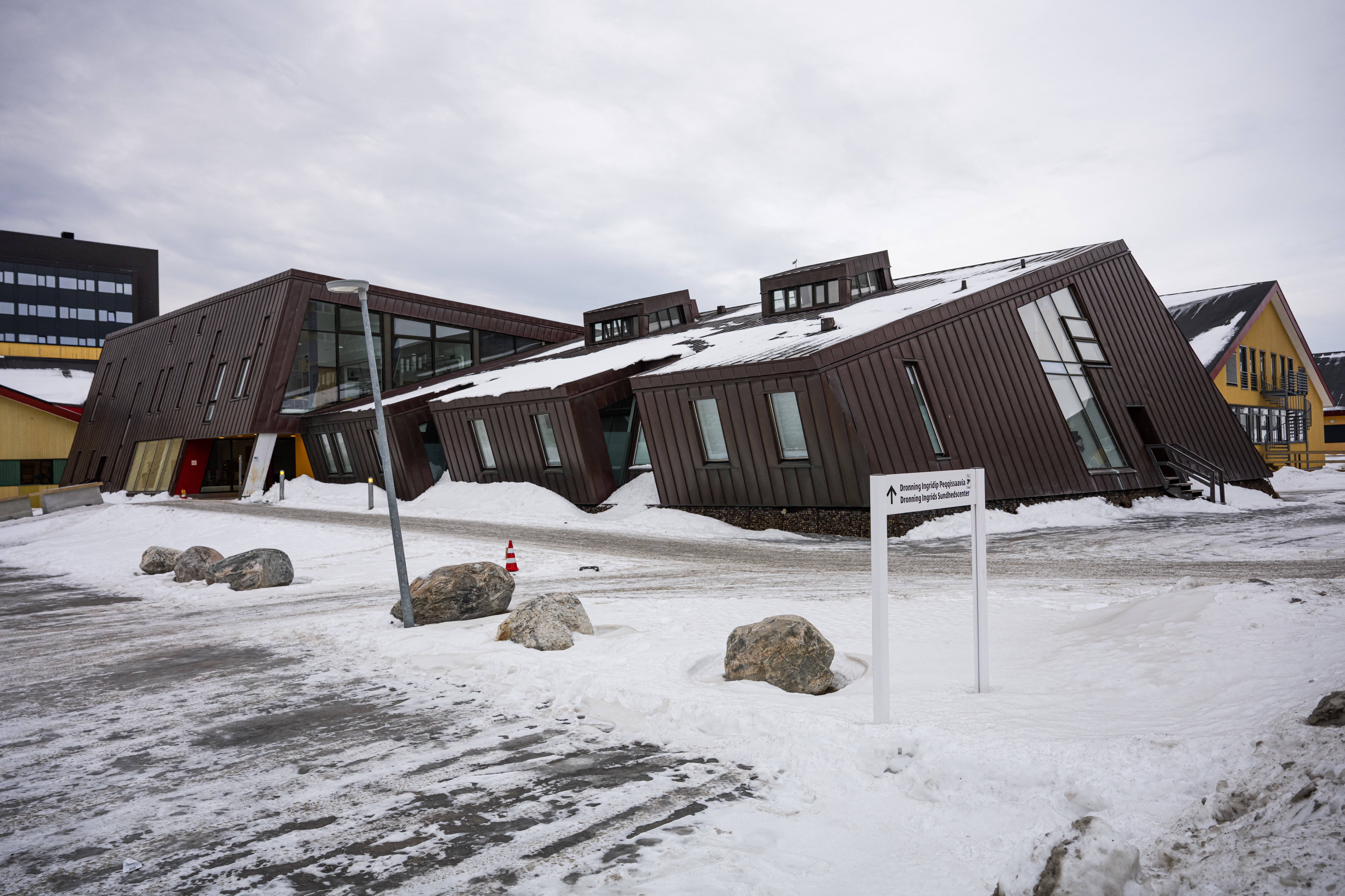 (FILES) This image taken on January 24, 2026 shows the Nuuk Hospital in Nuuk, Greenland.