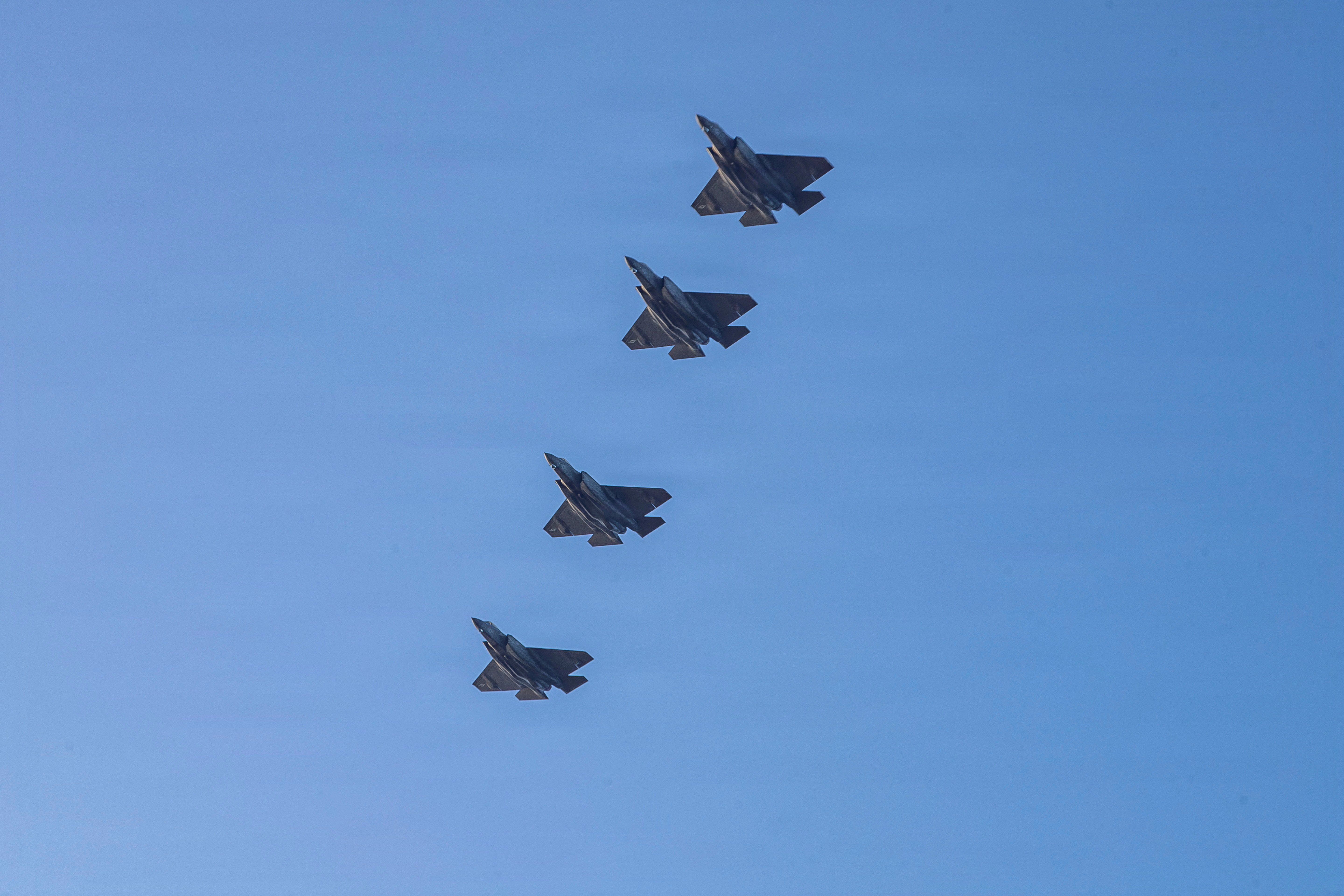 US Navy aircraft fly over the flight deck of the Nimitz-class aircraft carrier USS Abraham Lincoln in support of the Operation Epic Fury attack on Iran from an undisclosed location March 3, 2026. US Navy/Handout/REUTERS