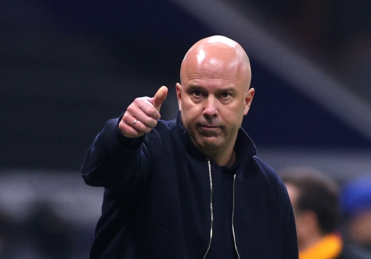 Liverpool manager Arne Slot reacts