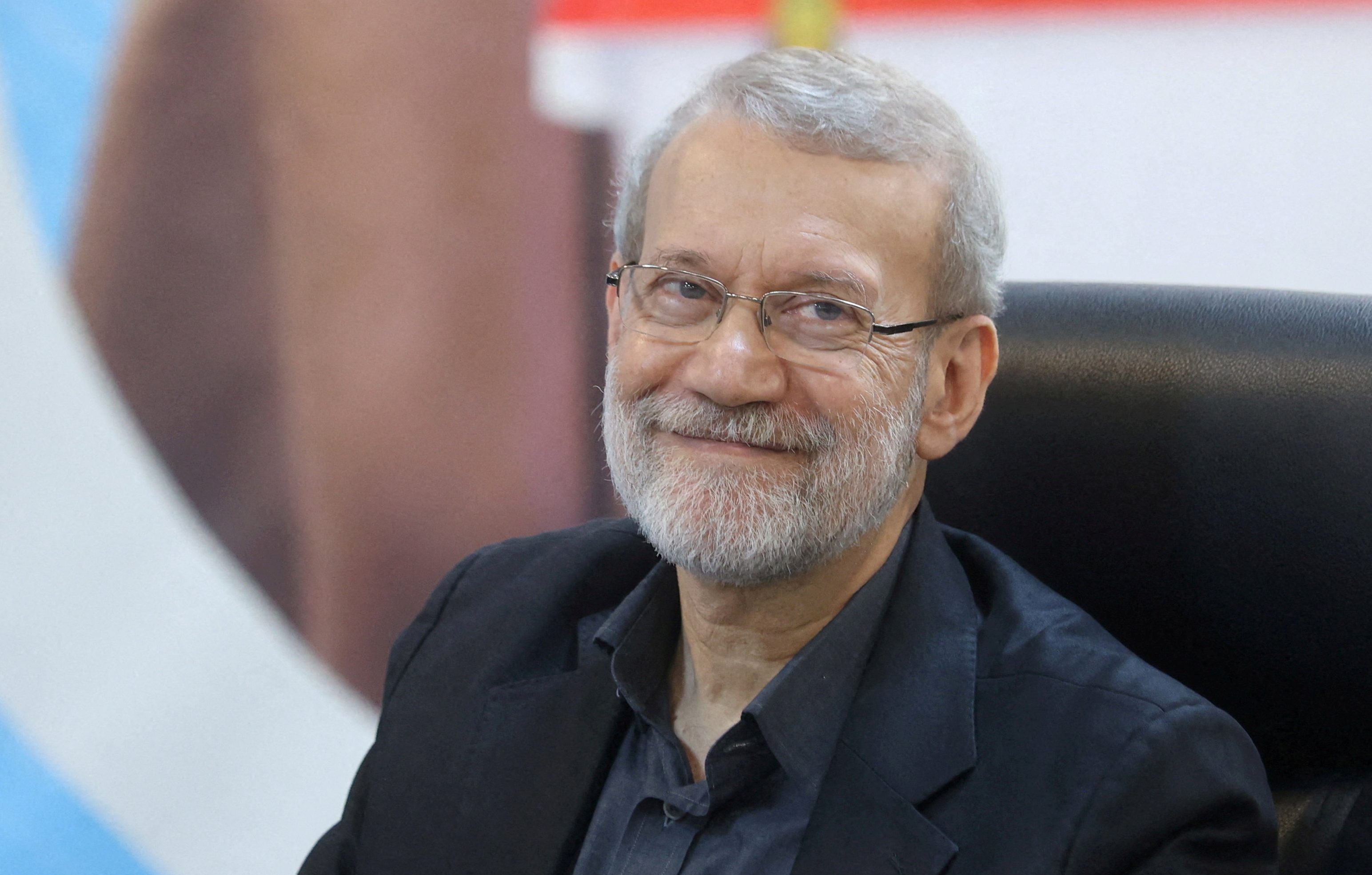 FILE PHOTO: Ali Larijani, former chairman of the parliament of Iran, reacts as he registers as a candidate for the presidential election at the Interior Ministry, in Tehran, Iran May 31, 2024. Majid Asgaripour/WANA (West Asia News Agency) via REUTERS ATTENTION EDITORS - THIS PICTURE WAS PROVIDED BY A THIRD PARTY/File Photo
