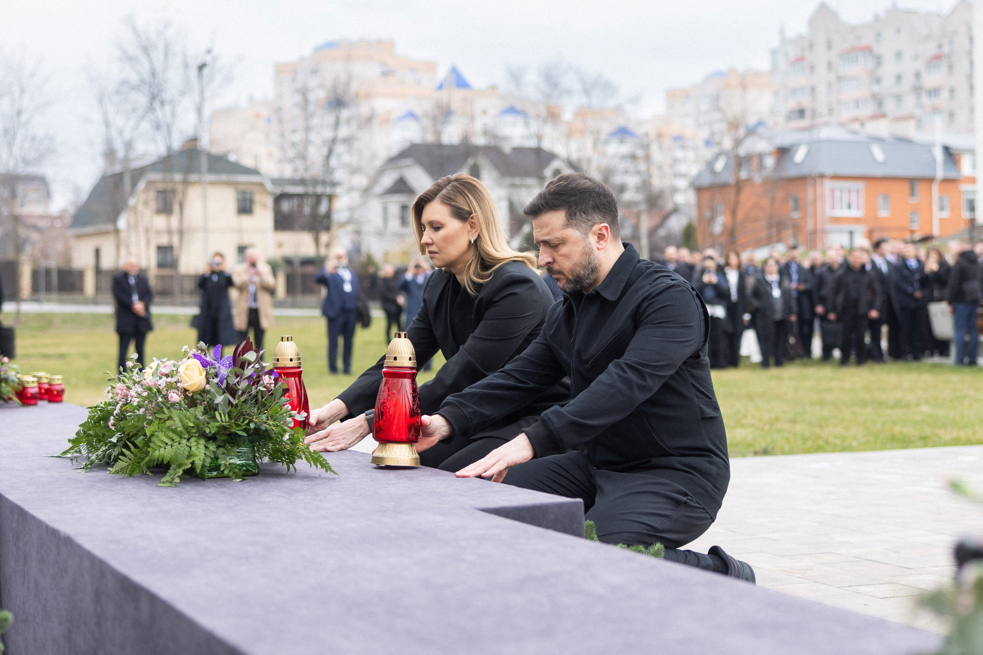 Ukraine's President Volodymyr Zelenskyy and his wife Olena