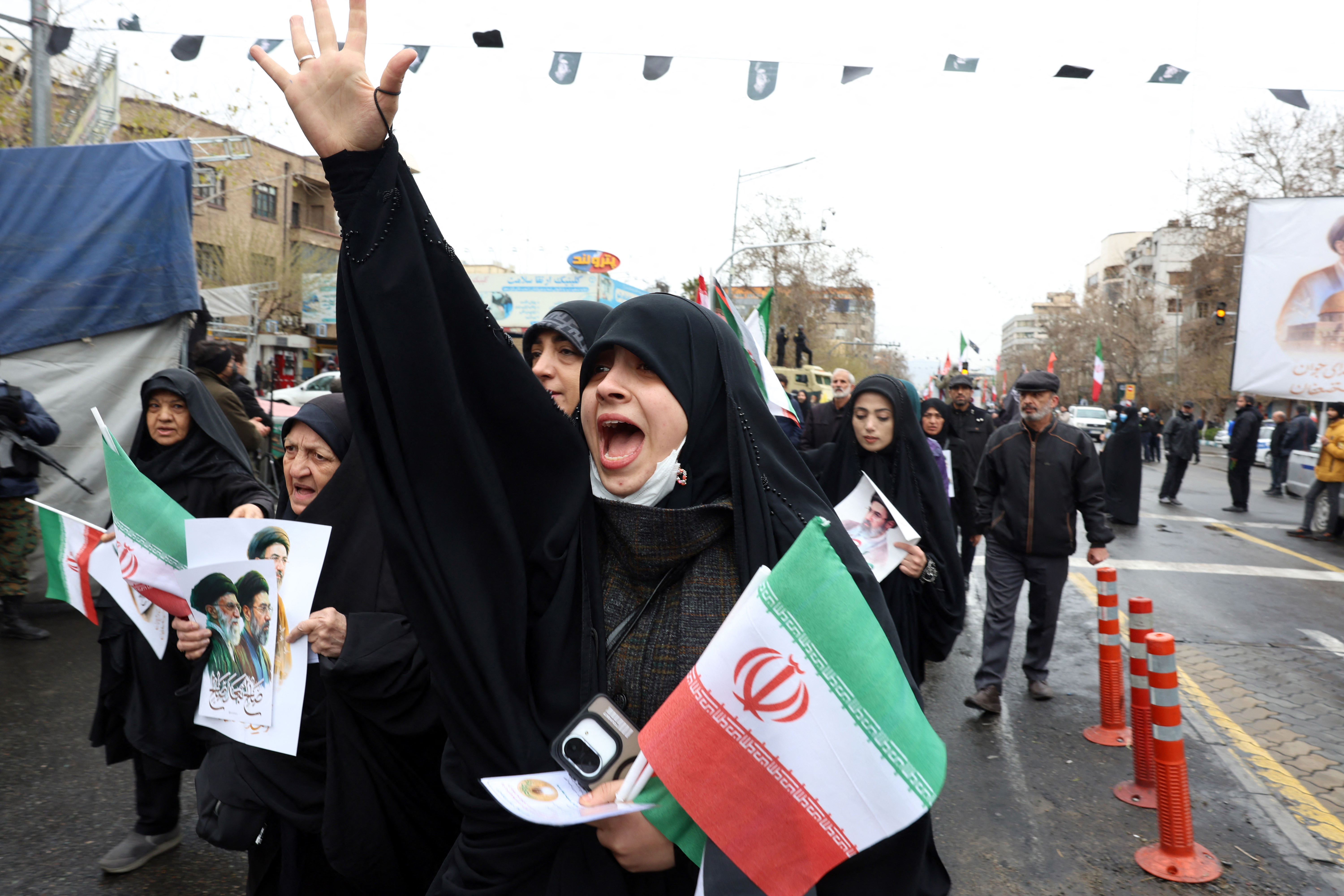 An Iranian woman reacts as she takes part in the Al-Quds (Jerusalem) Day rally, a commemoration in support of the Palestinian people on the last Friday of the Islamic holy month of Ramadan, in Tehran on March 13, 2026. [AFP]