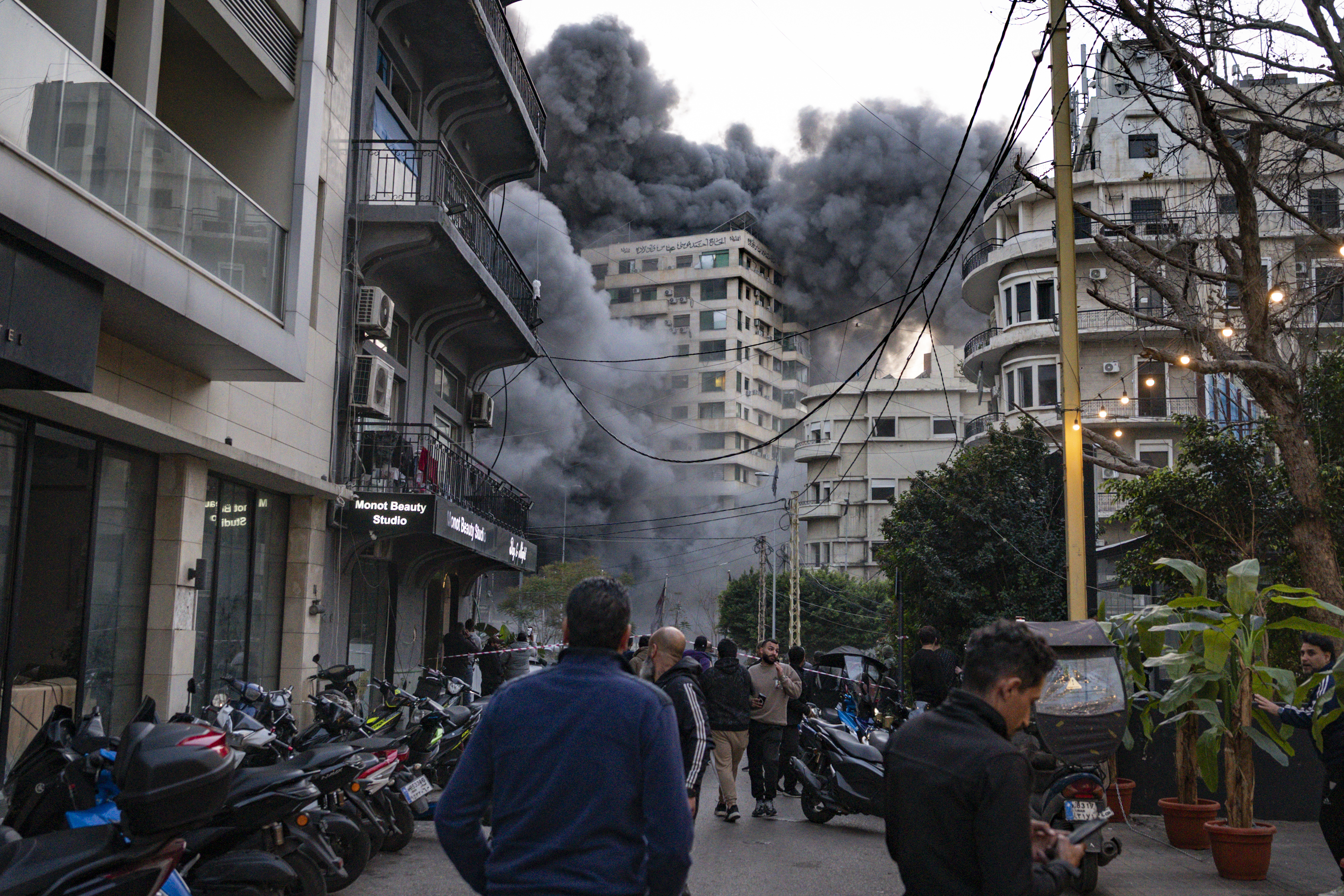 BEIRUT, LEBANON - MARCH 12: Smoke from a building in the center of the city which has been hit by the IDF after an evacuation order on March 12, 2026 in Beirut, Lebanon. Israel has continued its aerial and ground assault in Lebanon after Hezbollah, the Iran-backed militant group in Lebanon, launched missiles at Israel in what it said was retaliation for the joint U.S.-Israeli war on Iran. (Photo by Adri Salido/Getty Images)