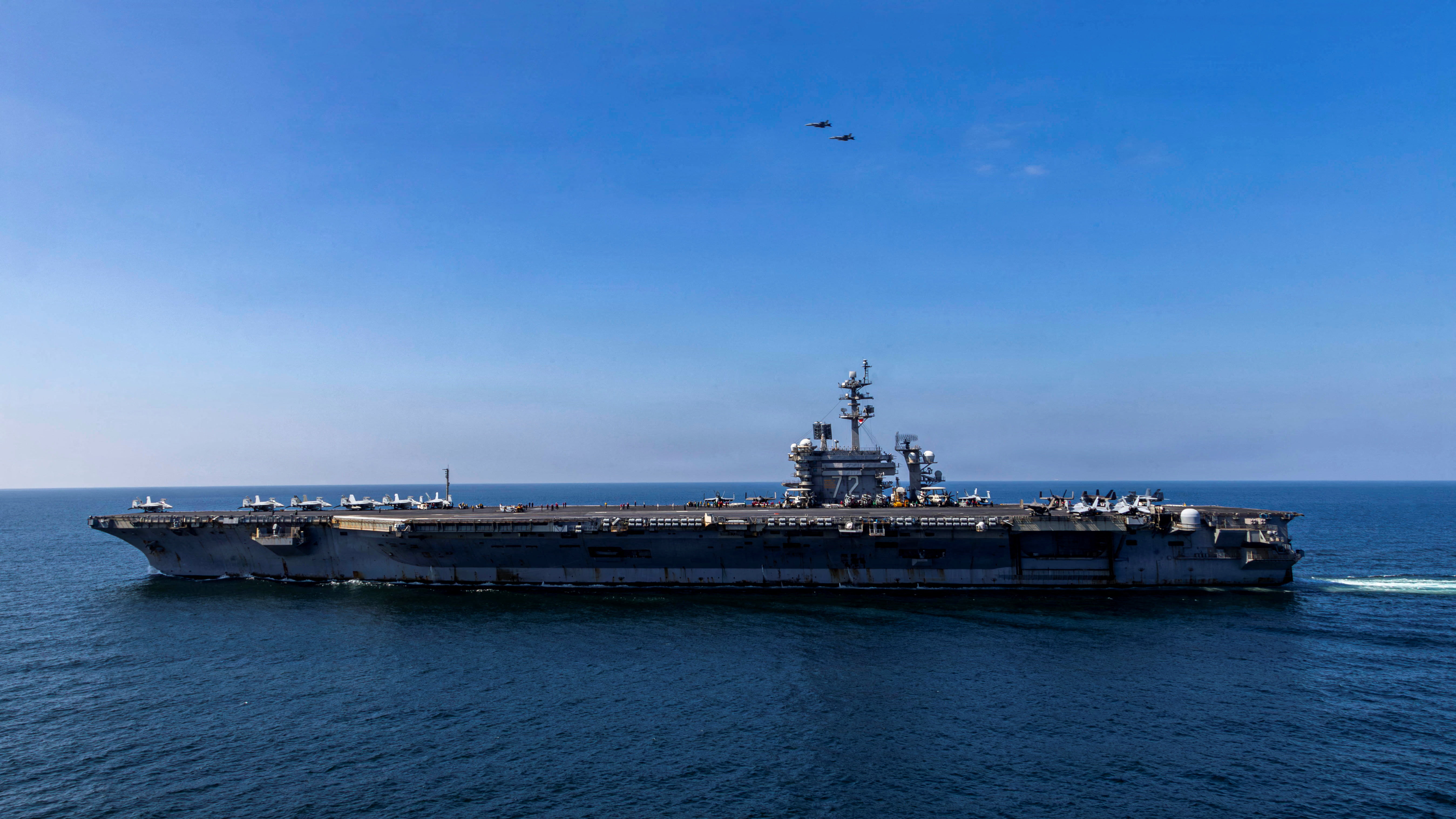The USS Abraham Lincoln sailing.