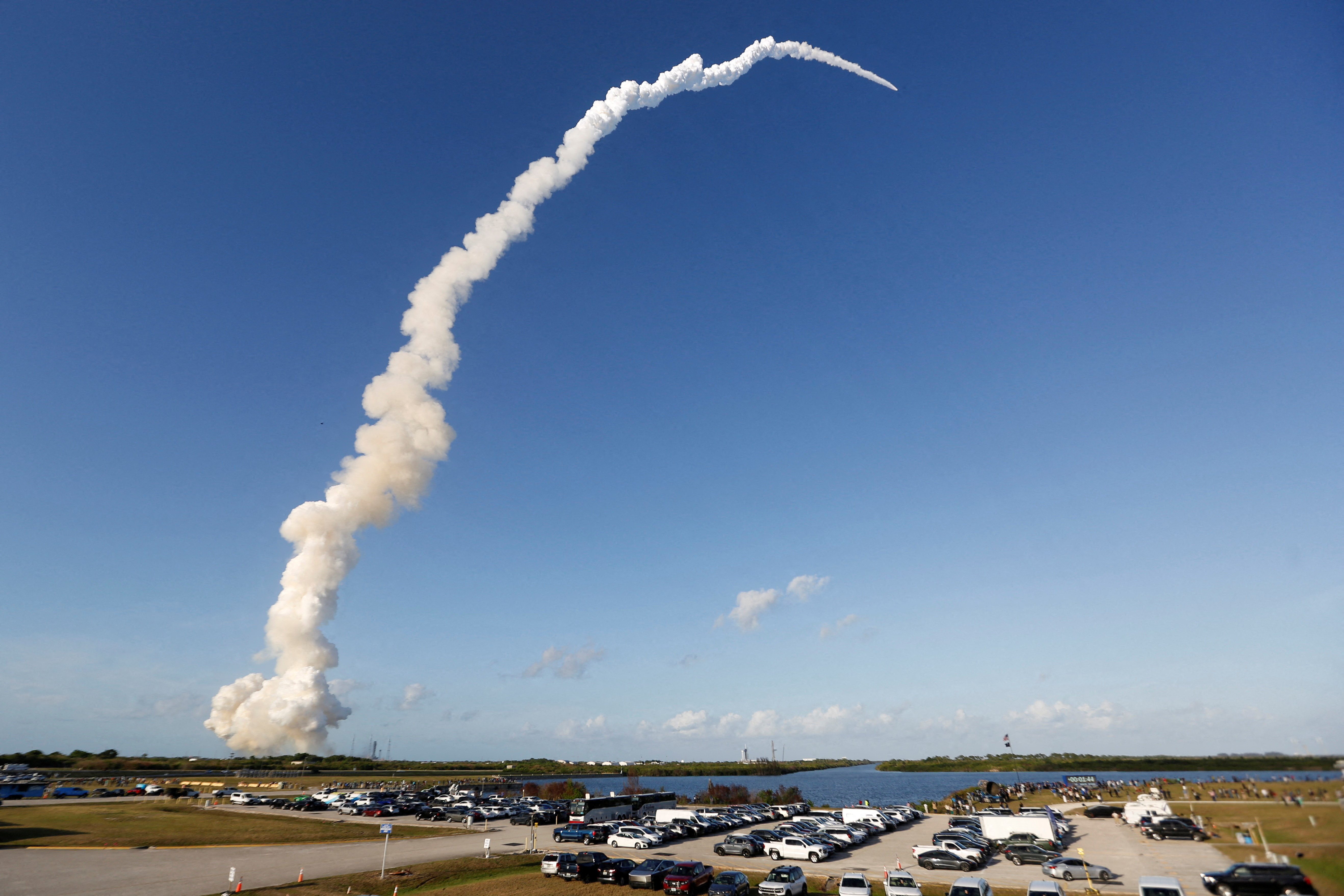 NASA's Artemis II mission to fly by the moon lifts off from the Kennedy Space Center in Cape Canaveral, Florida, U.S.