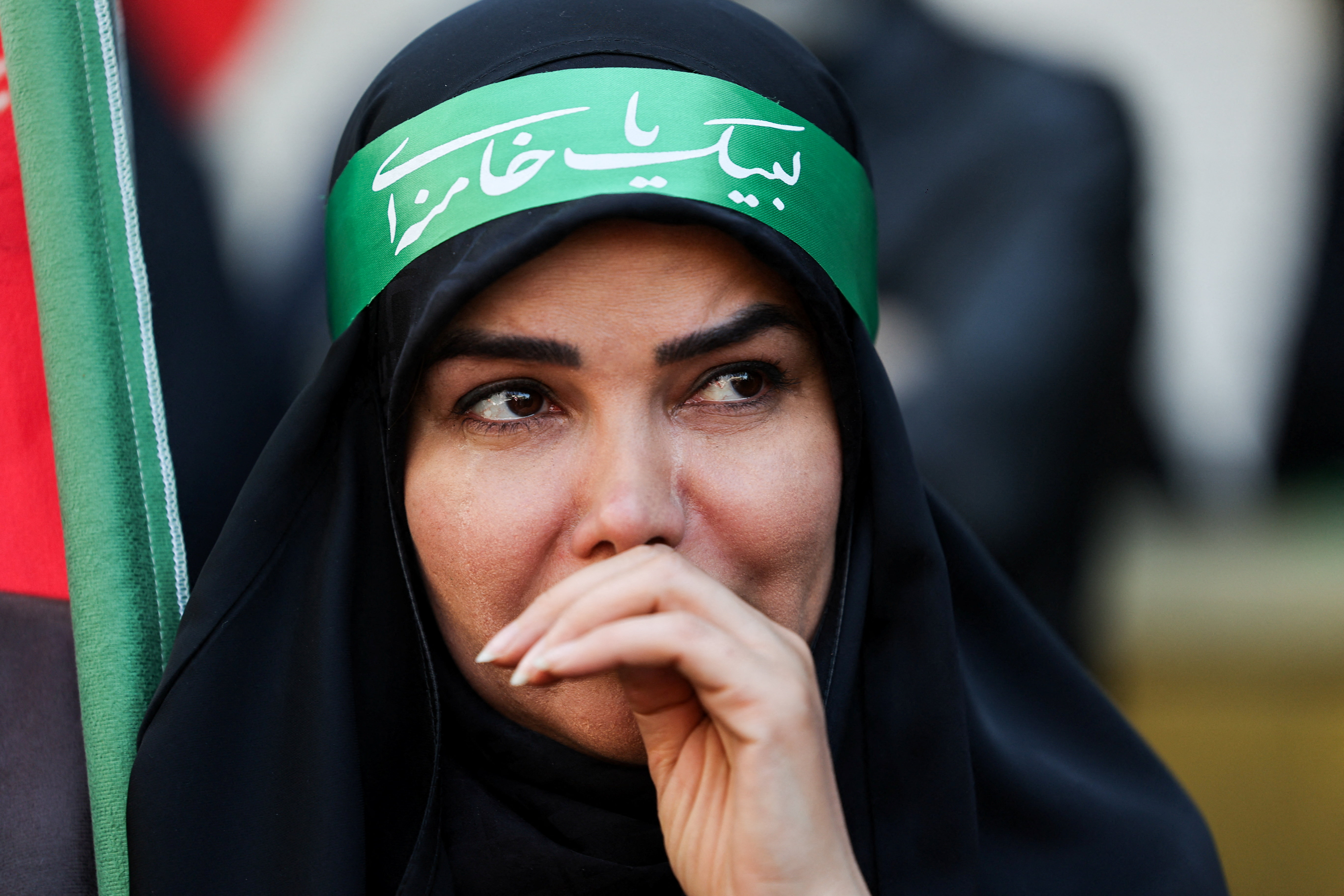An Iranian woman attends a ceremony marking 40 days since the late Supreme Leader of Iran, Ayatollah Ali Khamenei, was killed